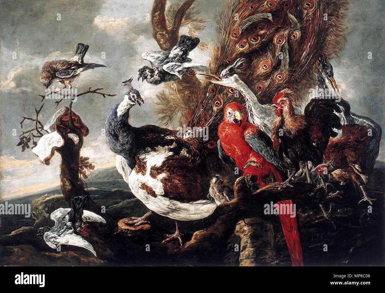 Konzert der Vögel 1658. 721 Joannes Fijt - Konzert der Vögel - WGA 08344 Stockfoto