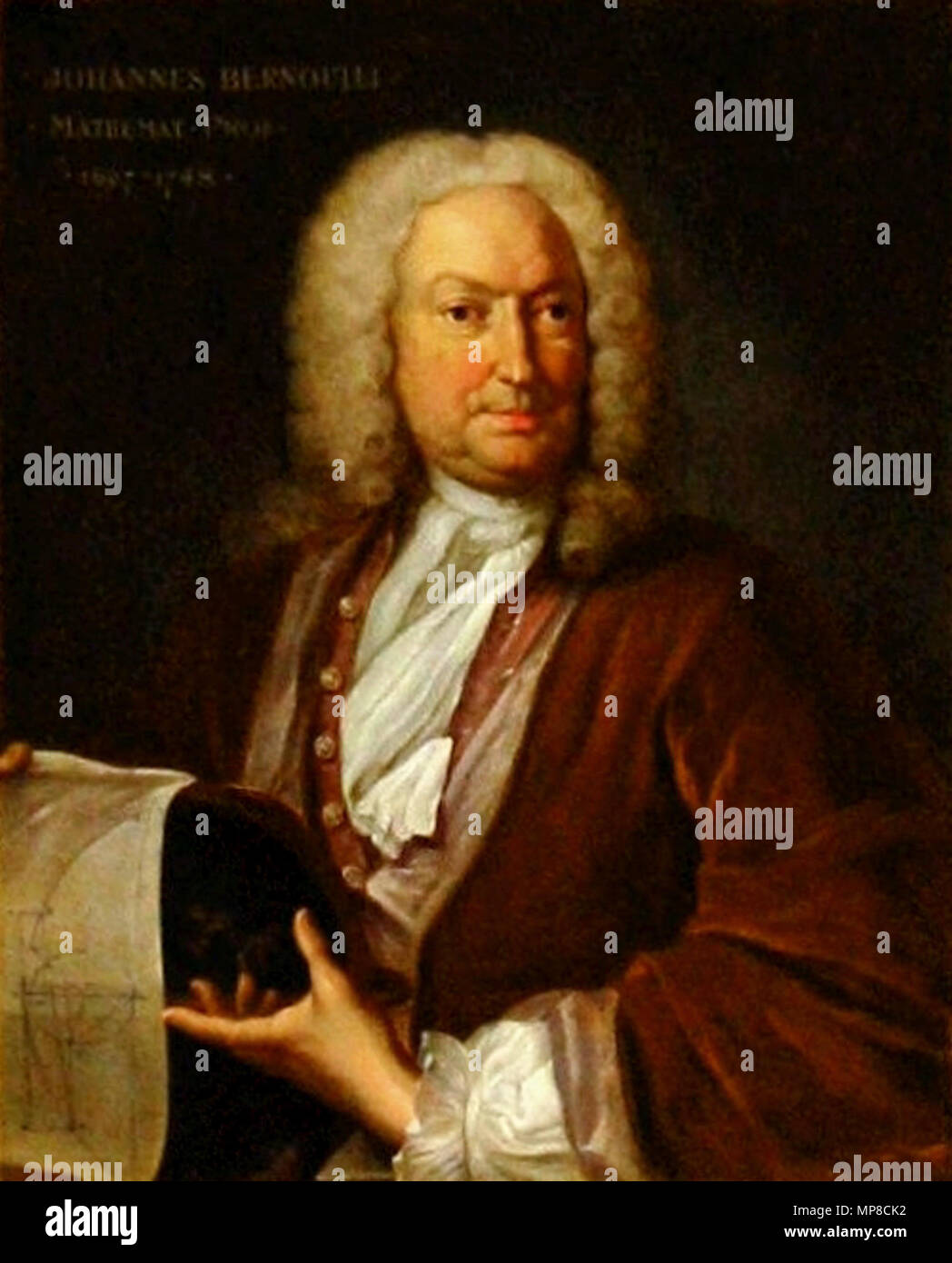 Englisch: Johann Bernoulli (1667-1748) circa 1740. James T. Smith, emeritierter Professor der Mathematik, der San Francisco State University 723 Johann Bernoulli 2 Stockfoto