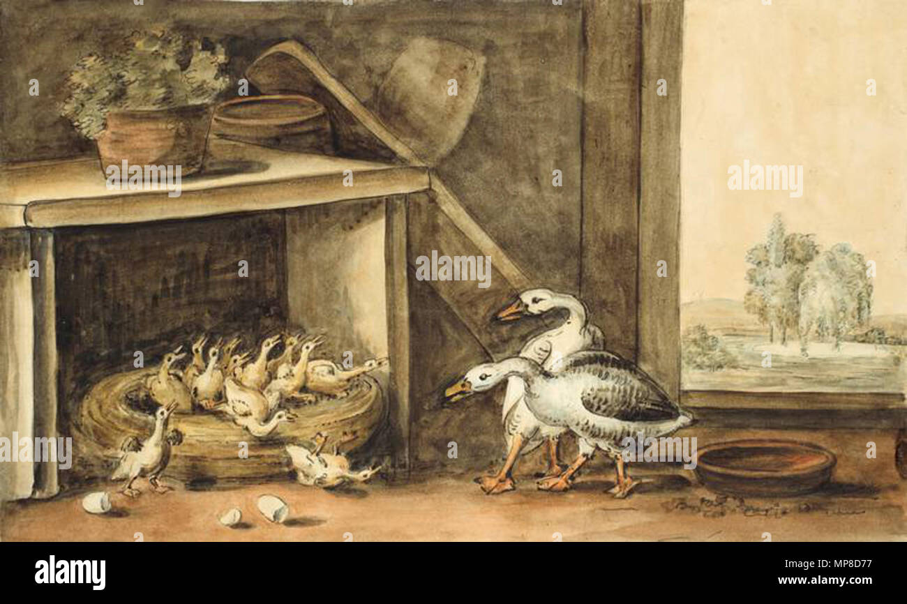 726 Johann Heinrich Wilhelm Tischbein Gänse Stockfoto
