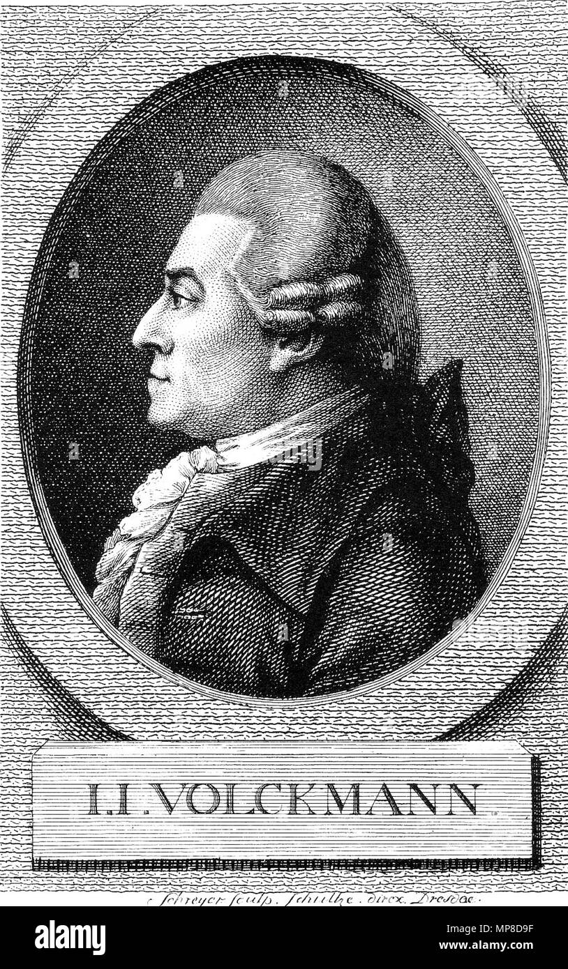 . Deutsch: Johann Jacob Volkmann (1732-1803), Brustbild, Profil nach links. ca. 1793. 726 Johann Jacob Volkmann Stockfoto
