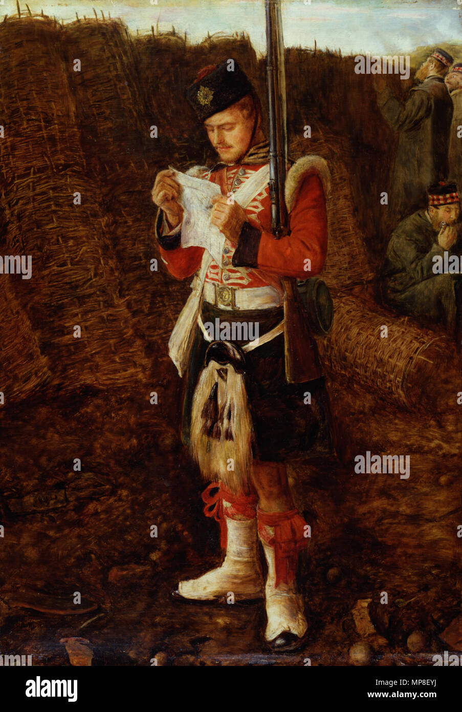 Sir John Everett Millais (Englisch, 1829-1896). "Nachrichten aus der Heimat", 1856-1857. Öl auf. Walters Art Museum (37,85): von William T. Walters, 1880 erworben. 37,85 732 John Everett Millais - Nachrichten aus der Heimat - Walters 3785 Stockfoto