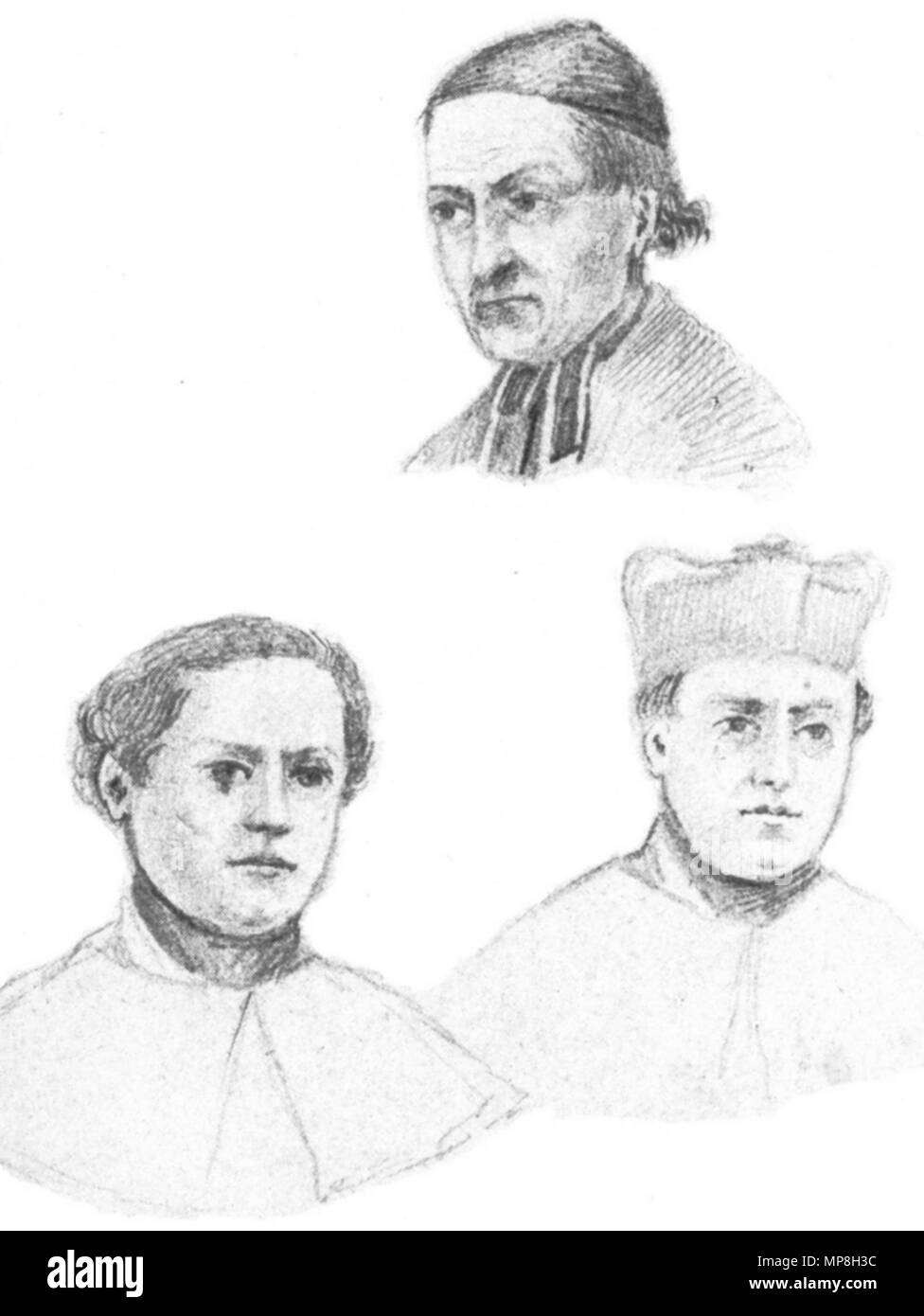 740 Joseph Bayer Porträtskizzen Geistliche Stockfoto