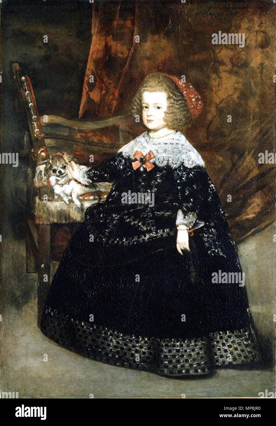 María Teresa (1638-1683), Infantin von Spanien. Portrait von Maria Theresia von Österreich, während ein Kleinkind (1638-1683). ca. 1645. 747 Juan Bautista Martinez del Mazo007 Stockfoto