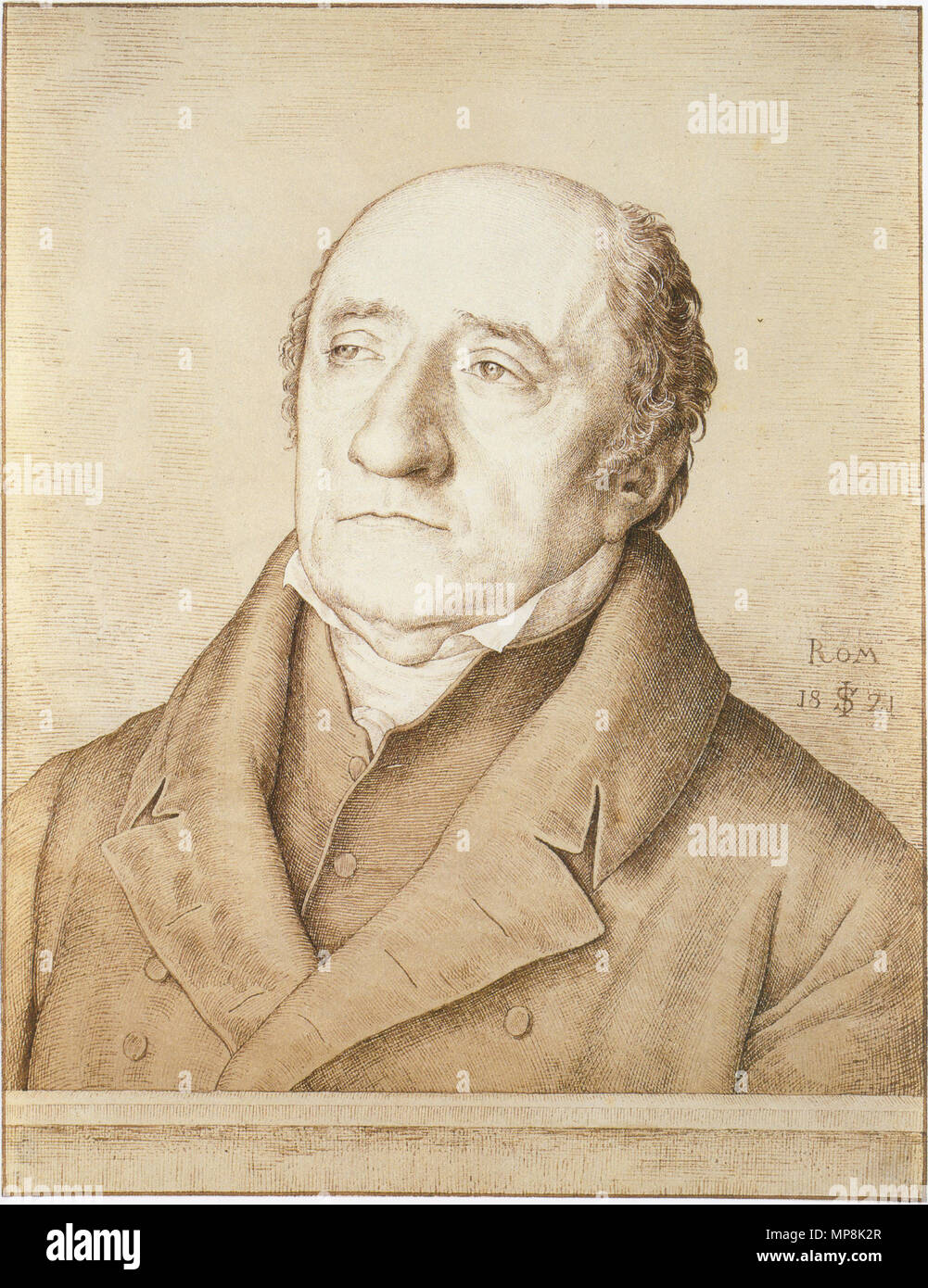 . Bildnis des Reichsfreiherrn Karl vom und zum Stein, 1821. Julius Schnorr von Carolsfeld (1794-1872), deutscher Maler und Grafiker Geburtsdatum / Tod 26 März 1794 24. Mai 1872 Ort der Geburt / Todes Leipzig Dresden Standort Wien, Rom, München Beschreibung, Dresden Authority control: Q 703458 VIAF: 27301812 ISNI: 0000 0001 1023 2110 ULAN: 500002319 LCCN: n 85182194 WGA: Schnorr von Carolsfeld, Julius Schnorr von Carolsfeld WorldCat 1103 - Bildnis des Reichsfreiherrn Karl vom und zum Stein Stockfoto