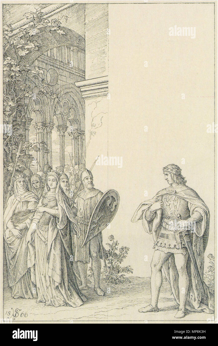 . Siegfrieds Schwertleite, 1865. Julius Schnorr von Carolsfeld (1794-1872), deutscher Maler und Grafiker Geburtsdatum / Tod 26 März 1794 24. Mai 1872 Ort der Geburt / Todes Leipzig Dresden Standort Wien, Rom, München Beschreibung, Dresden Authority control: Q 703458 VIAF: 27301812 ISNI: 0000 0001 1023 2110 ULAN: 500002319 LCCN: n 85182194 WGA: Schnorr von Carolsfeld, Julius Schnorr von Carolsfeld WorldCat 1103 - Siegfrieds Schwertleite Stockfoto