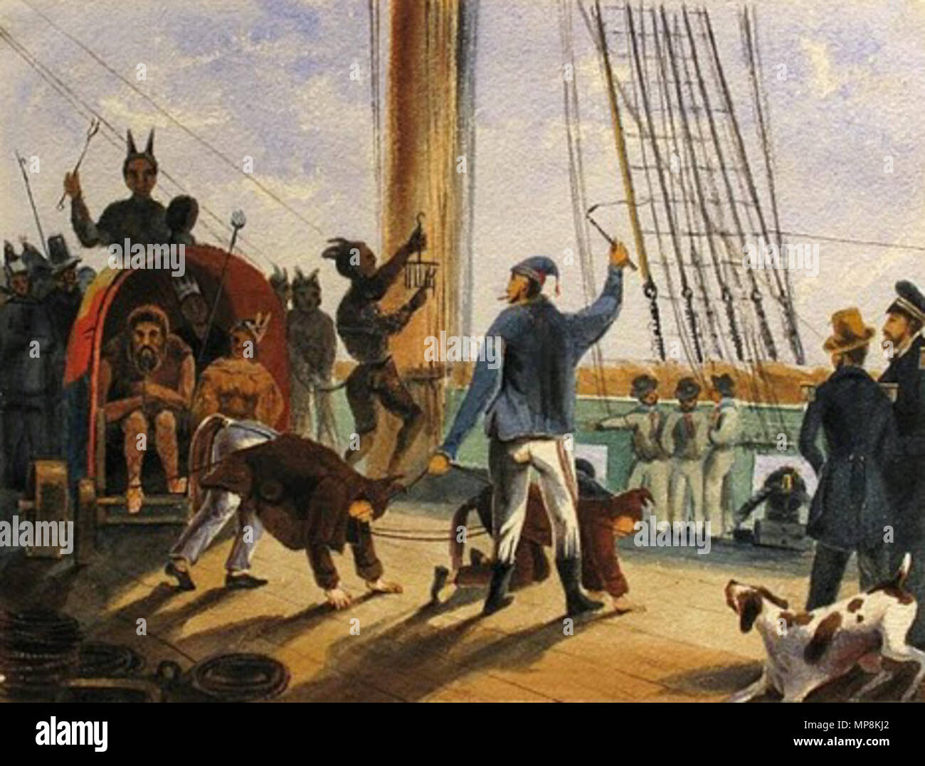 Português: Chegada tun padrinho da Linha do Equador 1837. 750 Jules Marie Vincent de Sinety - Chegada tun padrinho da Linha do Equador Stockfoto Português: Chegada tun padrinho da Linha do Equador 1837. 750 Jules Marie Vincent de Sinety - Chegada tun padrinho da Linha do Equador Stockfoto