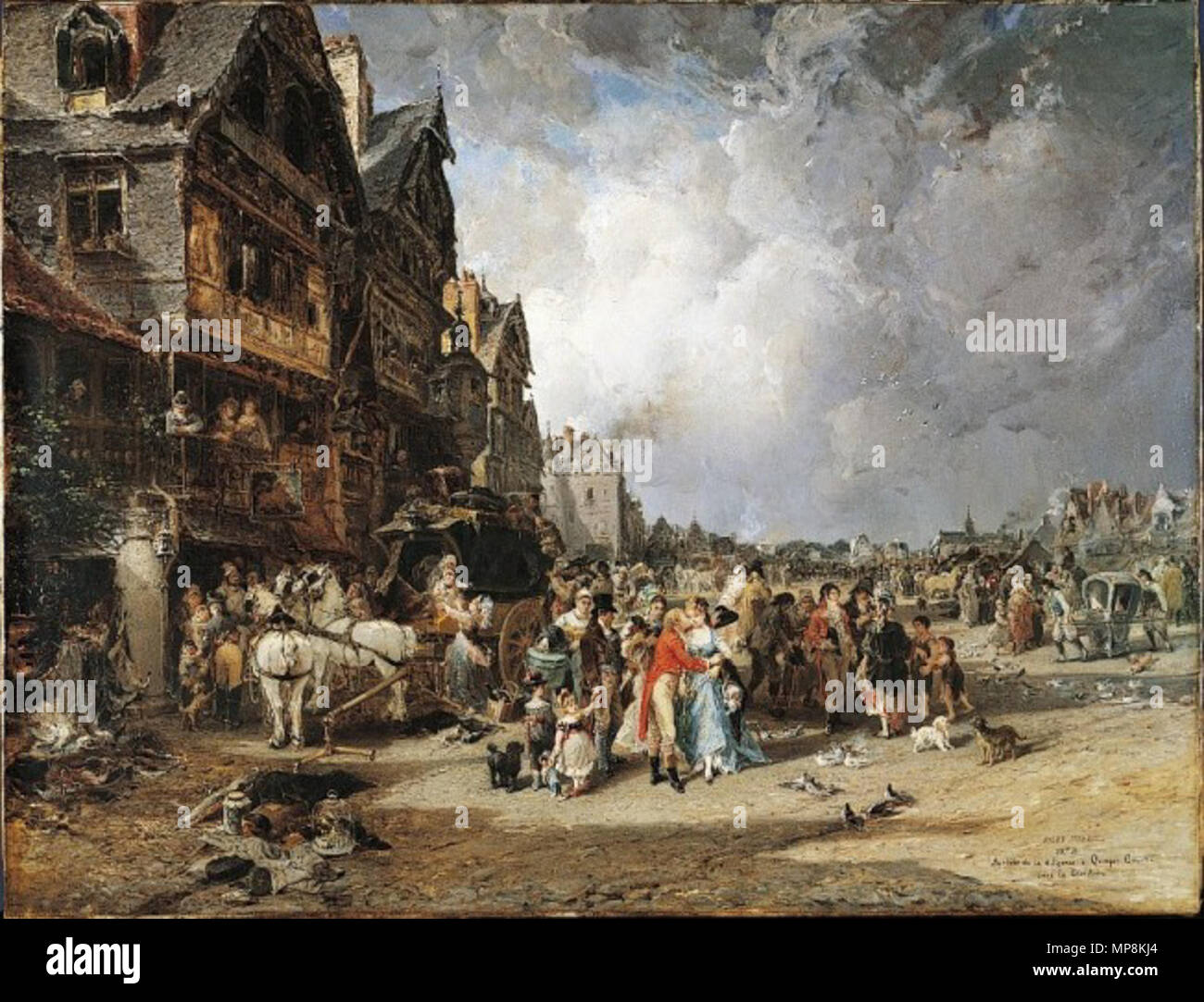 751 Jules Noël - L'Arrivée de La Diligence à Quimper-Corentin sous le Directoire Stockfoto