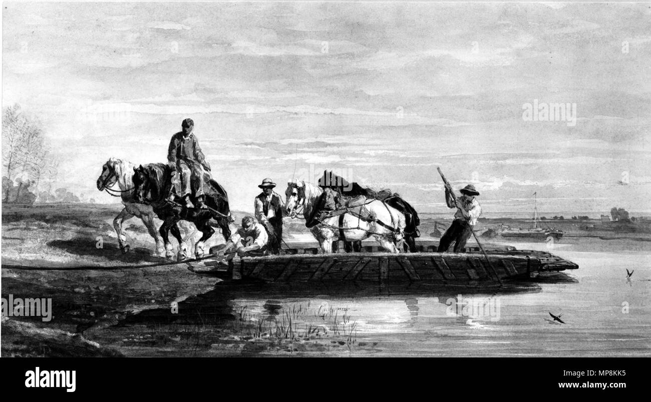 Jules-Jacques Veyrassat (Französisch, 1828-1893). "Ferry Pferde, 'n. d.. Aquarell mit Graphit underdrawing auf Sahne, moderatley Dick, leicht strukturierte webte Papier. Walters Art Museum (37.1603): Erworben durch William T. Walters. 37.1603 751 Jules-Jacques Veyrassat - Fähre Pferde - Walters 371603 Stockfoto Jules-Jacques Veyrassat (Französisch, 1828-1893). "Ferry Pferde, 'n. d.. Aquarell mit Graphit underdrawing auf Sahne, moderatley Dick, leicht strukturierte webte Papier. Walters Art Museum (37.1603): Erworben durch William T. Walters. 37.1603 751 Jules-Jacques Veyrassat - Fähre Pferde - Walters 371603 Stockfoto