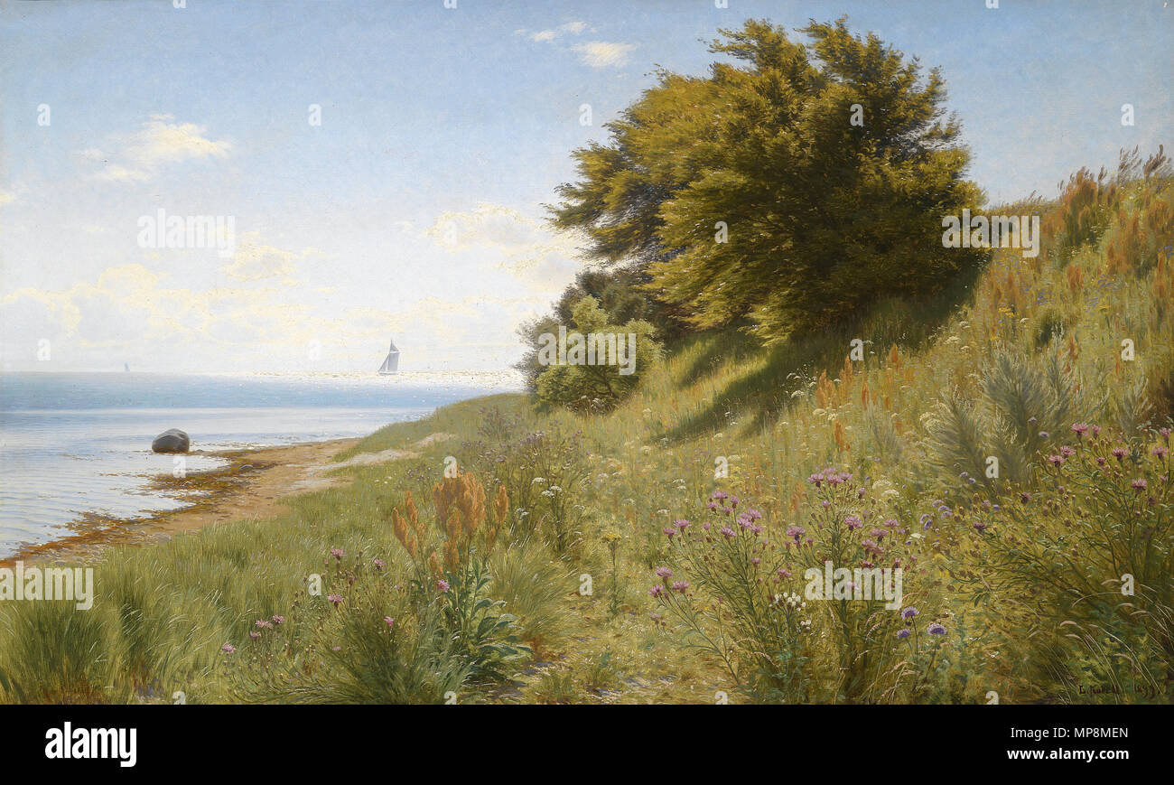 . Sommertag am Meer, signiert und datiert L. Kabell, Öl auf Leinwand, 74,5 x 121,5 cm. 1899. 754 Kabell Sommertag am Meer Stockfoto