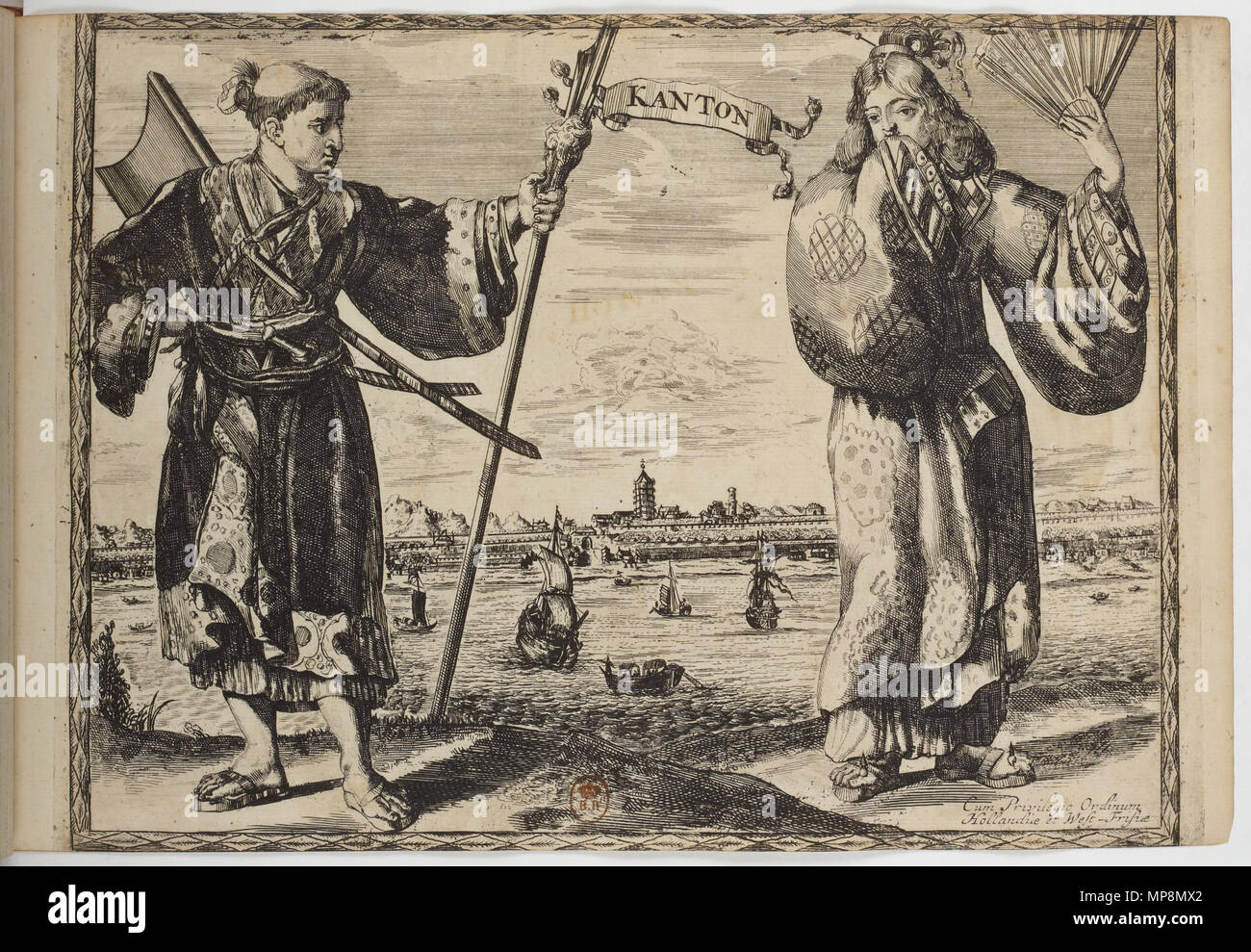 756 Kanton - Kanton -- Kostüme des Quatre Parties du Monde, gravés dans la manière de Luycken (1670) Stockfoto