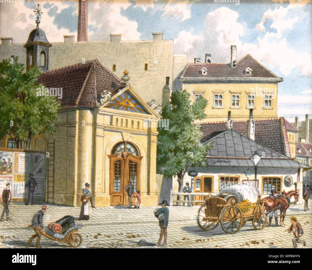 . Deutsch: Kapelle bei der Hundsturmlinie. 19. Franz Gerasch (Wien 1826-nach 1893) 756 Kapelle bei der Hundsturmlinie Stockfoto