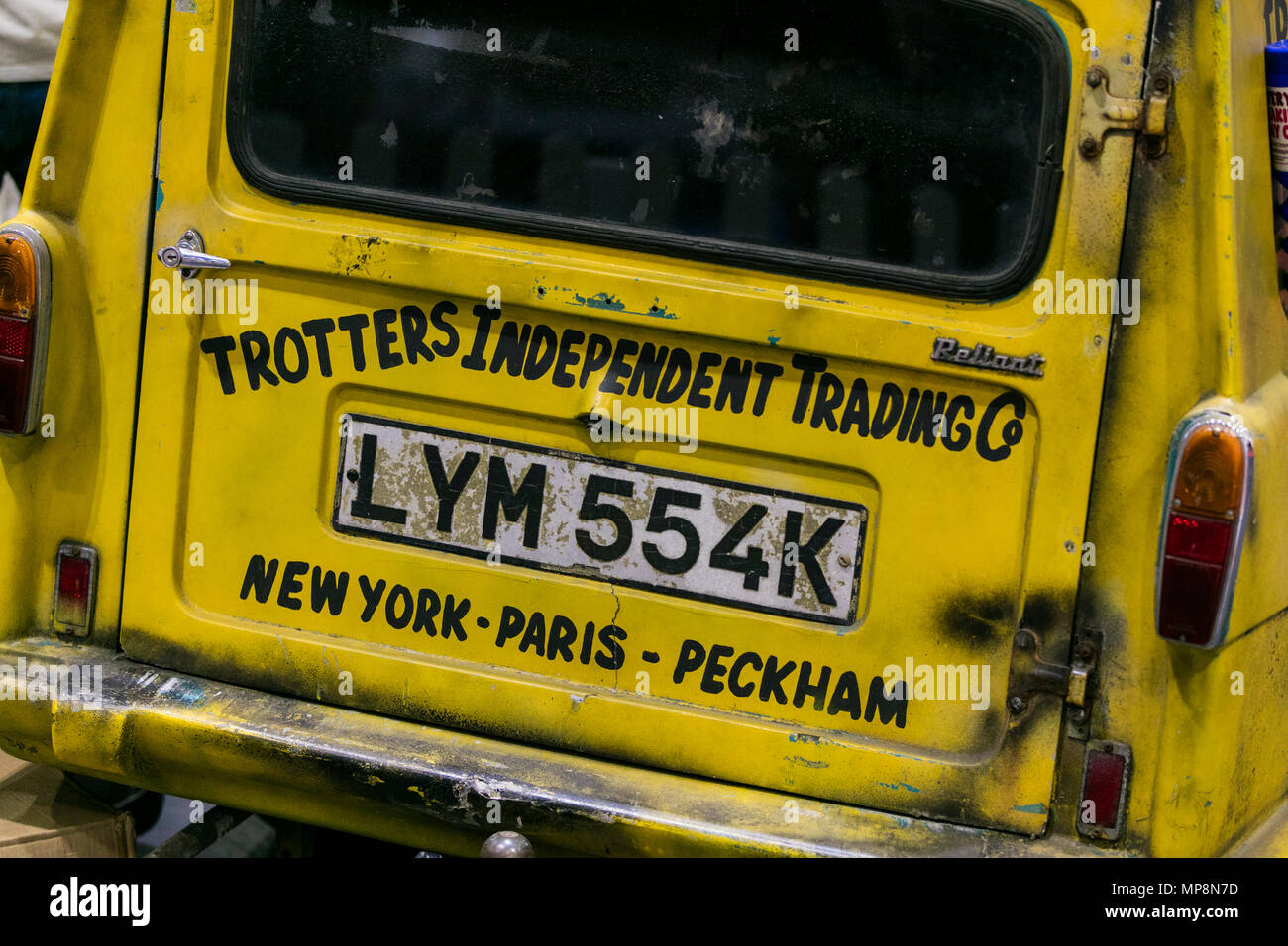 LONDON, UK, 18. MAI 2018: Nur Narren und Pferde van Am confused.com London Motor Show im Excel Convention Center. Die Show ist in Großbritannien große Stockfoto