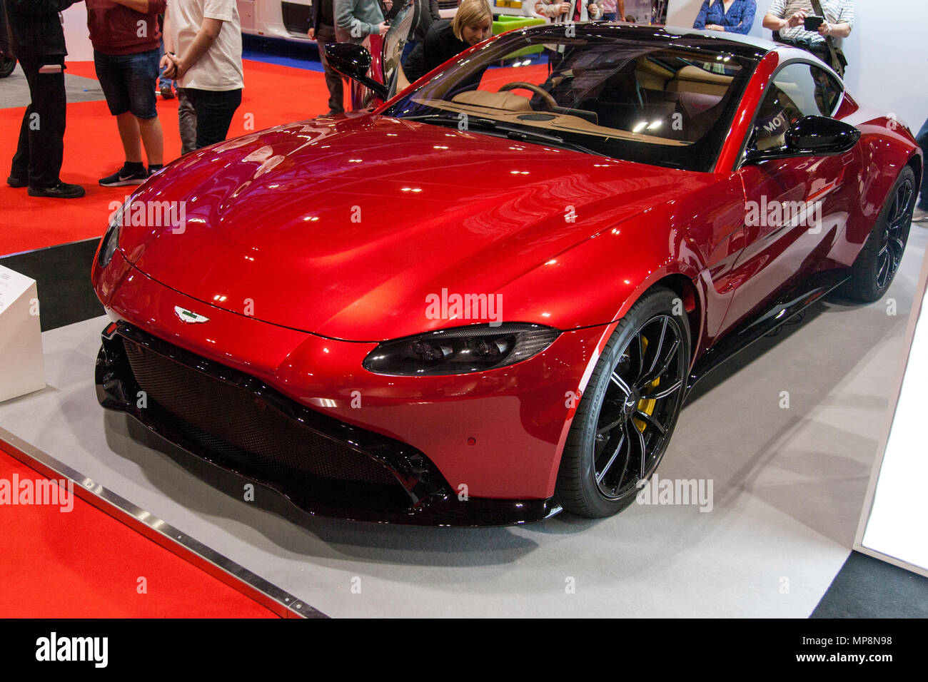 LONDON, UK, 18. MAI 2018: Aston Martin Auto an der confused.com London Motor Show im Excel Convention Center. Die Show ist der größte britische Automotive Stockfoto