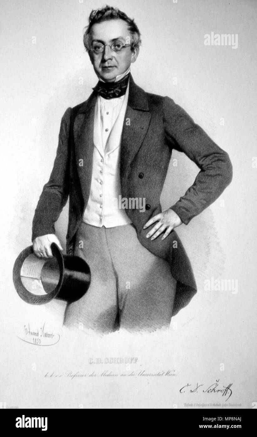 . Deutsch: Karl Damian von Schroff (1802-1887), Dr. med., Professor, Pharmakolöge, Lithographie von Eduard Kaiser, 1850. 1850. Eduard Kaiser (1820-1895) 758 Karl Damian Schroff Litho 2 Stockfoto