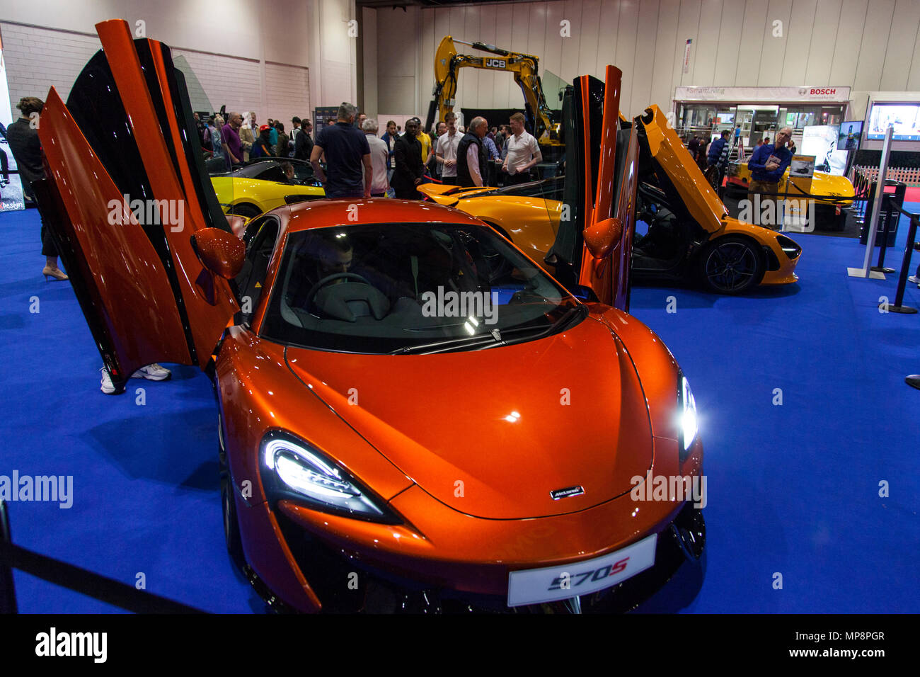 LONDON, UK, 18. MAI 2018: Auto Mclaren am confused.com London Motor Show im Excel Convention Center. Die Show ist der größte britische Automotive Stockfoto