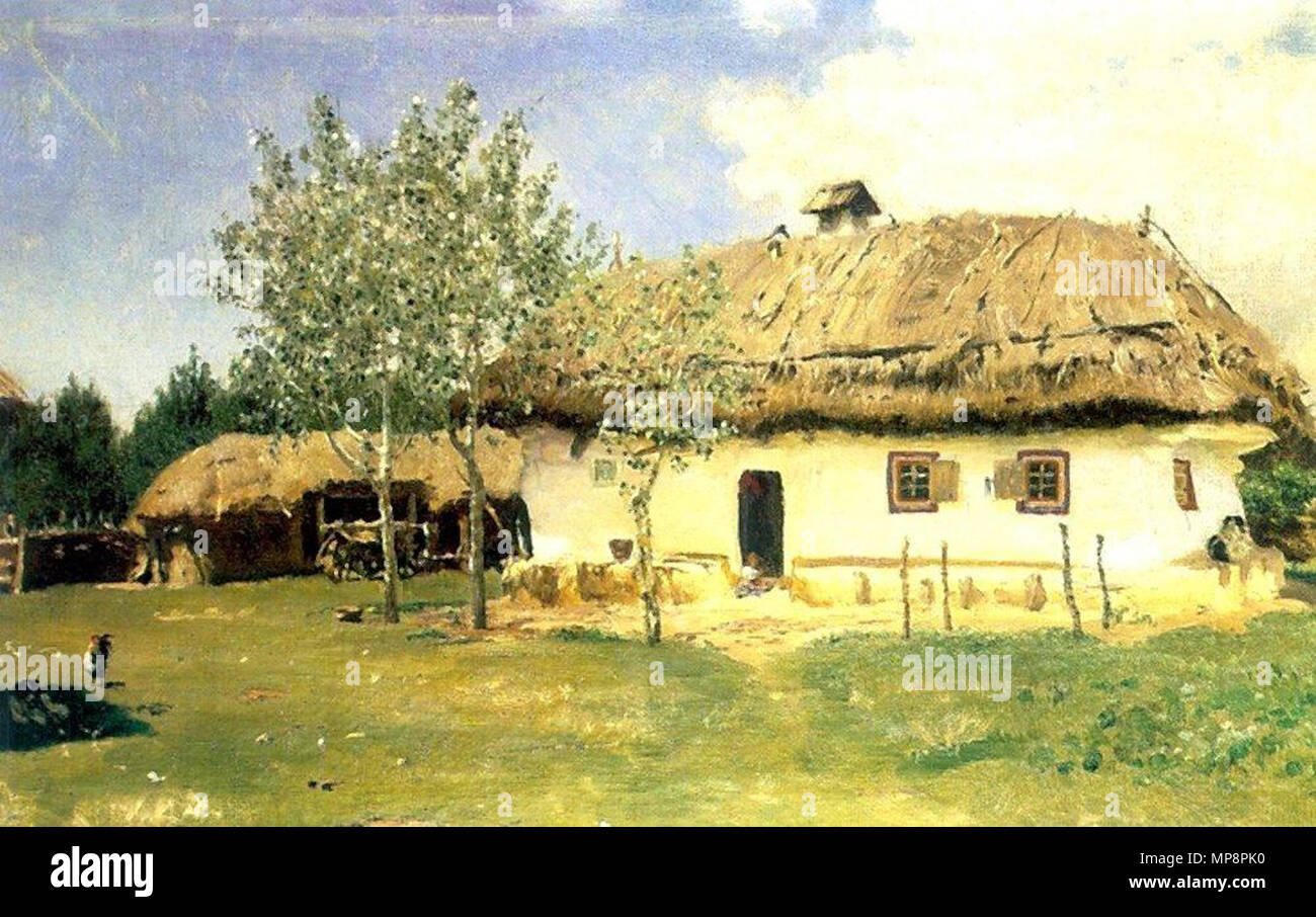 . Ukrainischen Bauern Haus. 1880. Ilja Repin (1844 - 1930) Alternative Namen: Russisch Илья Ефимович Репин Beschreibung russisch-ukrainischen Maler, Bildhauer und Essayist Datum der Geburt / Tod 24. Juli 1844 (im Julianischen Kalender), 29. September 1930 Ort der Geburt / Todes Chuhuiv Repino Arbeitsort St. Petersburg, Moskau, Chuhuiv Authority control: Q 172911 VIAF: 30329364 ISNI: 0000 0001 2277 16698 ULAN: 500024225 LCCN: n 79075231 WGA: Repin, Ilja Yefimovich WorldCat 764 Khata von Repin Stockfoto