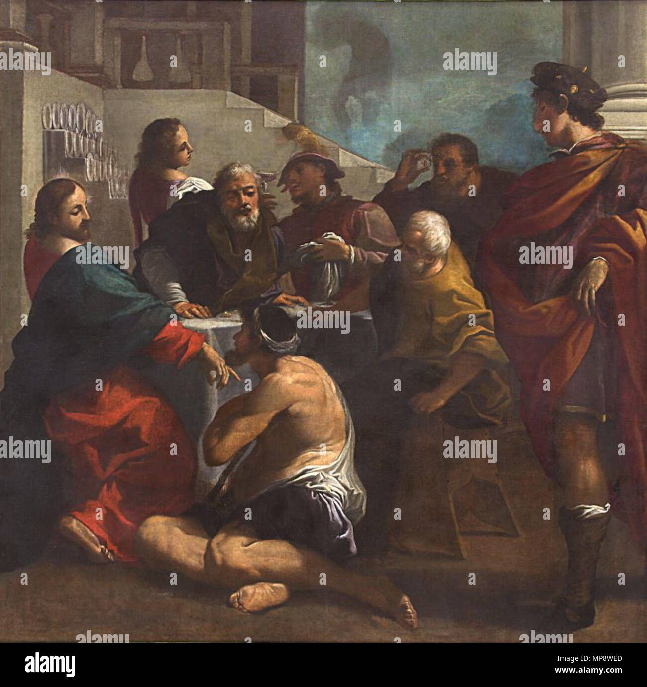 Slovenščina: Kristus ozdravi hromega zweiten Viertel des 17. Jahrhunderts. 776 Kristus ozdravi hromega (17.st.) Stockfoto
