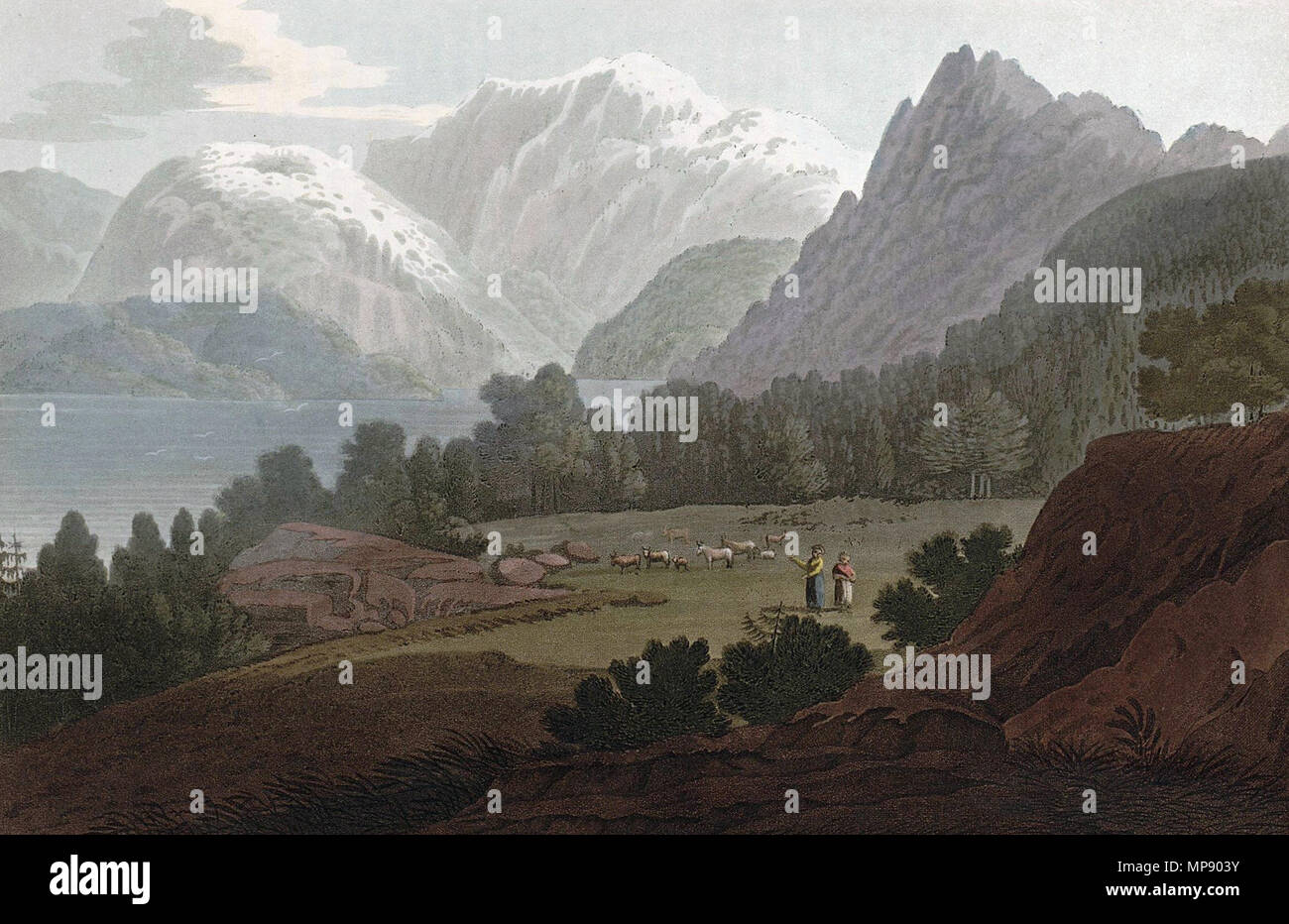 Deutsch: "See" Lenongen Norsk Bokmål: "Söen Lenongen". Nr. XLII. See LENONGEN. Riesige Berge, Lange Reihe, dessen nördlichen Seiten mit Schnee bedeckt sind, bilden die Umgebung dieses Sees, die sie fast umgeben. Sie sind die meisten von ihnen so übermäßig steilen, und haben so viele gewaltige Abgründe, tiefe Löcher und Risse, die mit gängigen Annehmlichkeiten, ist es fast unmöglich zu steigen oder sinken. In den Spalten der Oberfläche des Eis oder Schnee aber undeutlich gesehen werden, obwohl gegen Ende des Winters, es ist von dreißig bis vierzig Meter dick auf ihre Margen zu sichern, und Stockfoto Deutsch: "See" Lenongen Norsk Bokmål: "Söen Lenongen". Nr. XLII. See LENONGEN. Riesige Berge, Lange Reihe, dessen nördlichen Seiten mit Schnee bedeckt sind, bilden die Umgebung dieses Sees, die sie fast umgeben. Sie sind die meisten von ihnen so übermäßig steilen, und haben so viele gewaltige Abgründe, tiefe Löcher und Risse, die mit gängigen Annehmlichkeiten, ist es fast unmöglich zu steigen oder sinken. In den Spalten der Oberfläche des Eis oder Schnee aber undeutlich gesehen werden, obwohl gegen Ende des Winters, es ist von dreißig bis vierzig Meter dick auf ihre Margen zu sichern, und Stockfoto