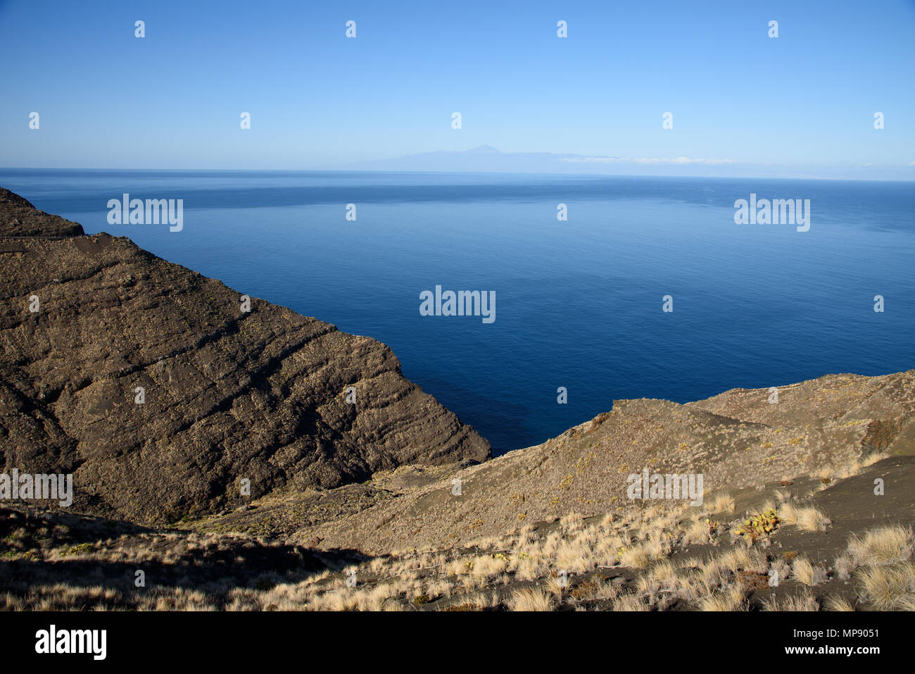Agaete Tal mit Blick auf Teneriffa, Gran Canaria, Spanien Stockfoto