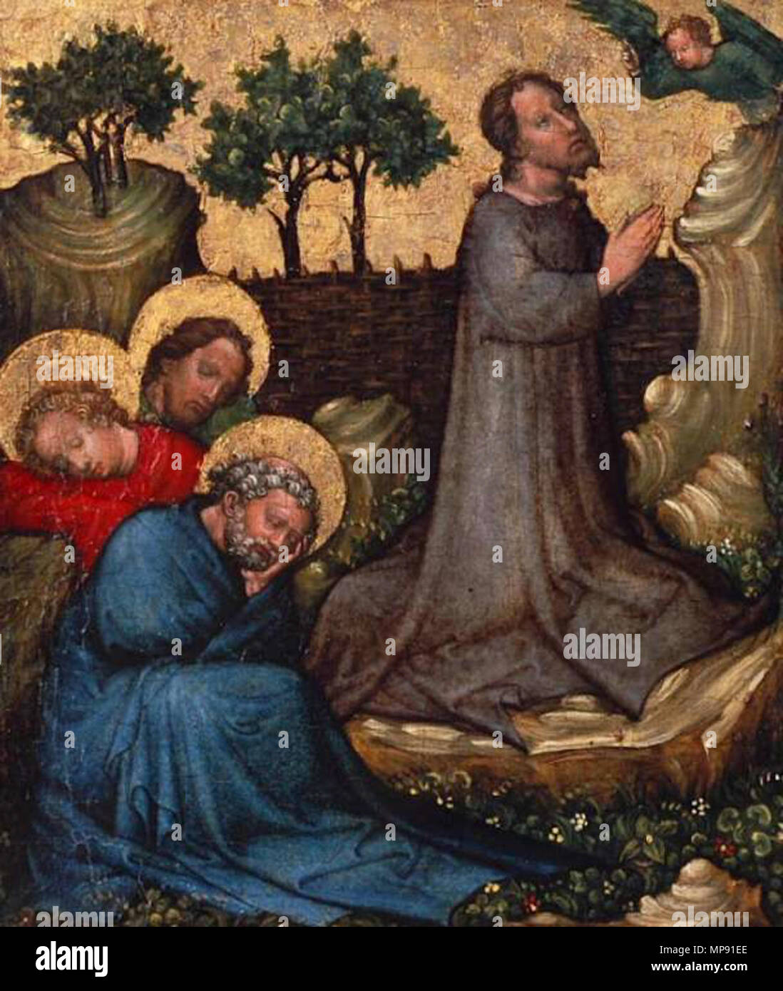 . Français: Le Christus au Mont des Oliviers. 1420. Zugeschrieben, Maître de Saint-Lambrecht (Autriche) [1] 796 Le Christus au Mont des Oliviers Stockfoto