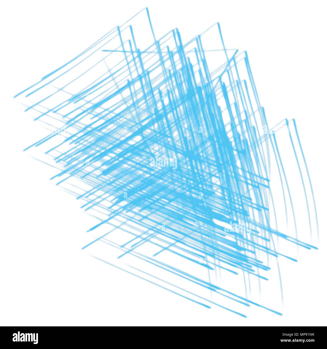 Blau aquarell Dreieck geformt scribble Muster, Vector Illustration Stock Vektor