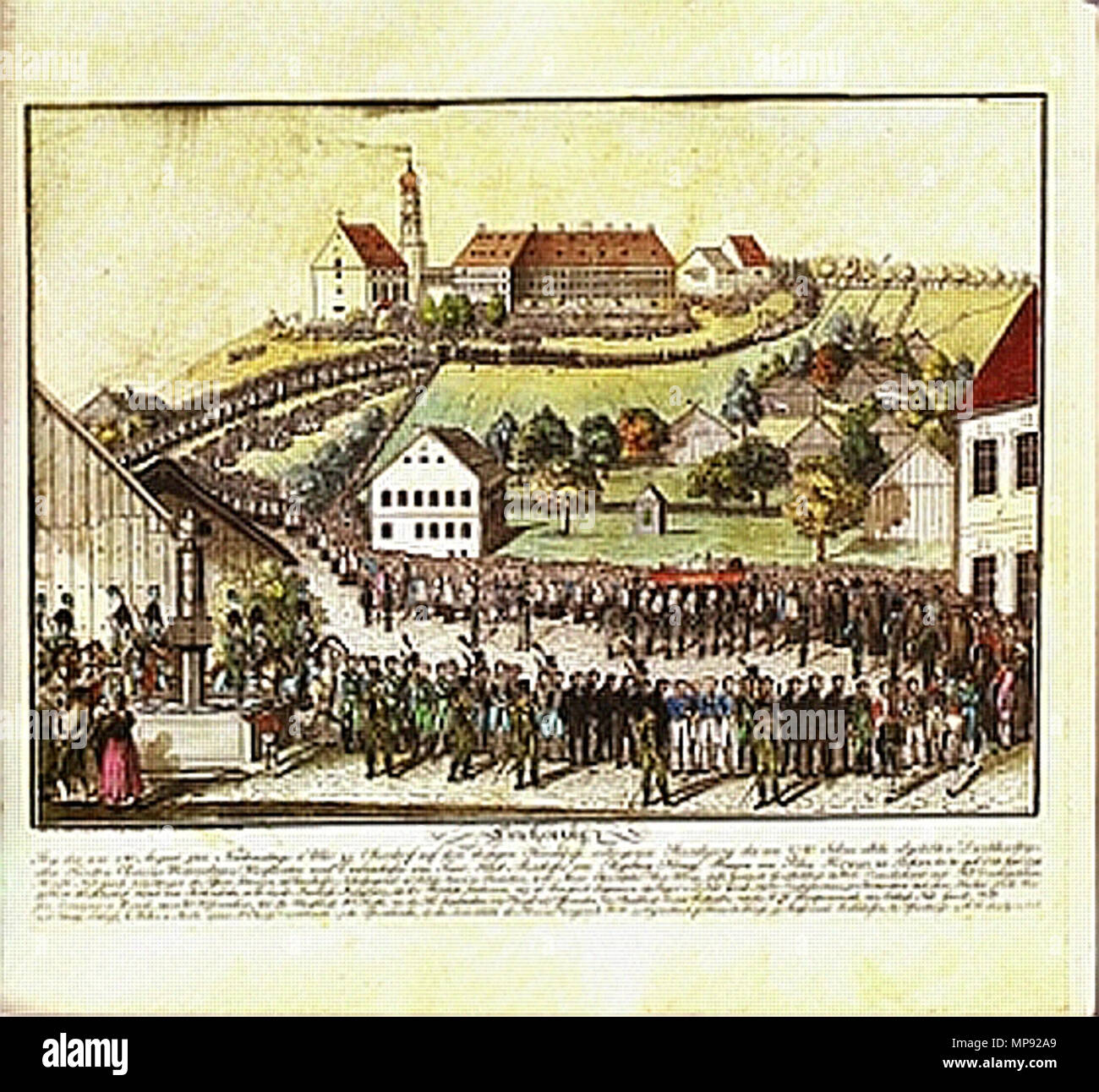 801 Leichenzug für Fürstbischof Clemens Wenzeslaus - Schloss Marktoberdorf Stockfoto