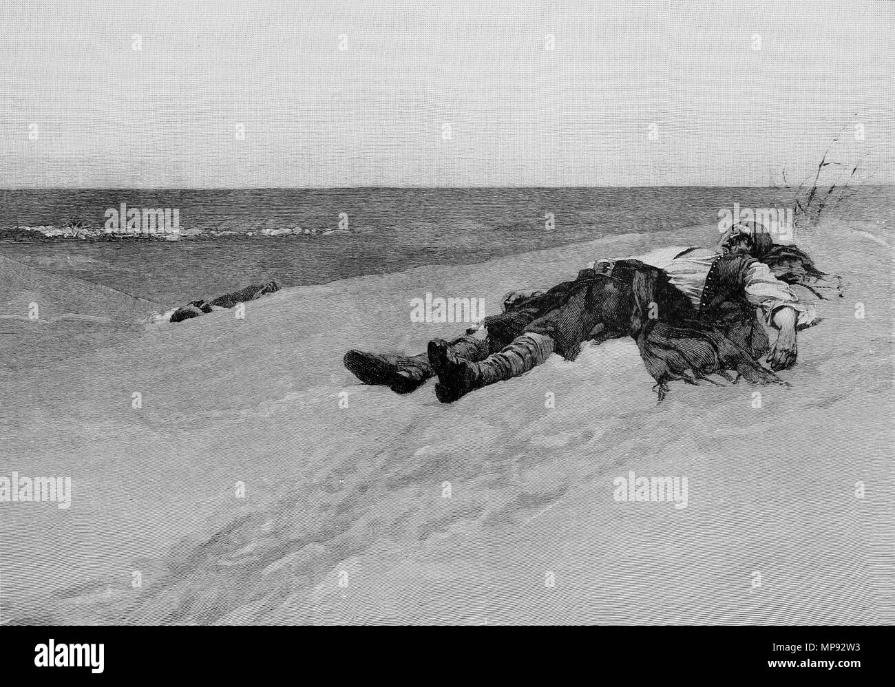 . Auf der Tortuga: Diese wurde ursprünglich in Pyle, Howard (August - September 1887) veröffentlicht. "Seeräuber und Marooners der Spanischen Main'. Harper's Magazine. 1887. Howard Pyle ( - 1911) Beschreibung der amerikanische Schriftsteller, Illustrator, Autor, Hochschullehrer und Maler Geburtsdatum / Tod vom 5. März 1853 / 15 März 1853 9. November 1911 Ort der Geburt / Todes Wilmington Florenz Authority control: Q 525713 VIAF: 12428253 ISNI: 0000 0000 8357 4456 ULAN: 500014115 79072830 LCCN: n NLA: 35436963 WorldCat 980 PG006 - Auf der Tortuga (BW) Stockfoto