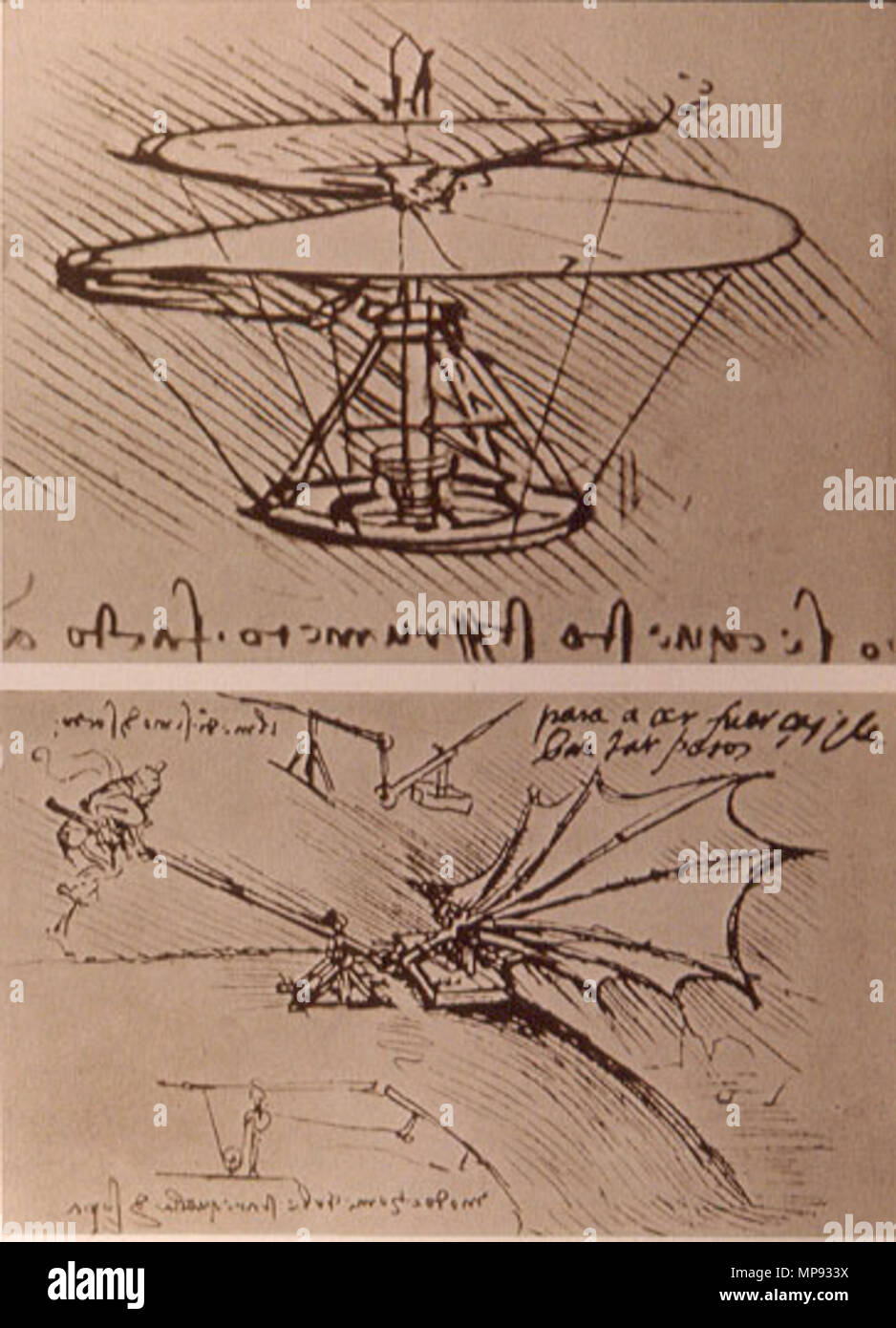 . 803 Leonardo da Vinci Hubschrauber und Anheben Flügel Stockfoto