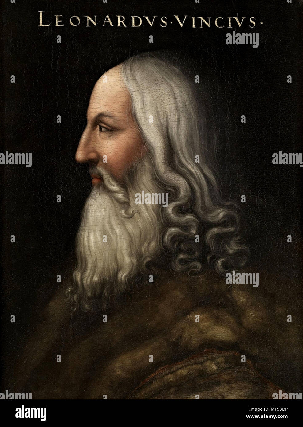. Italiano: Leonardo da Vinci. zwischen 1552 und 1568. Cristofano dell'Altissimo (1525 - 1605) italienischer Maler Geburtsdatum / Tod 1525 21. September 1605 Ort der Geburt / Tod Florenz Florenz Arbeitsort Florenz Befehlsgewalt: Q 5186477 VIAF: 77455965 ISNI: 0000 0000 8060 5835 ULAN: 500008488 WGA: ALTISSIMO, Cristofano dell'GND: 131756966 804 Leonardus Vincius-Serie Gioviana Beschreibung Stockfoto
