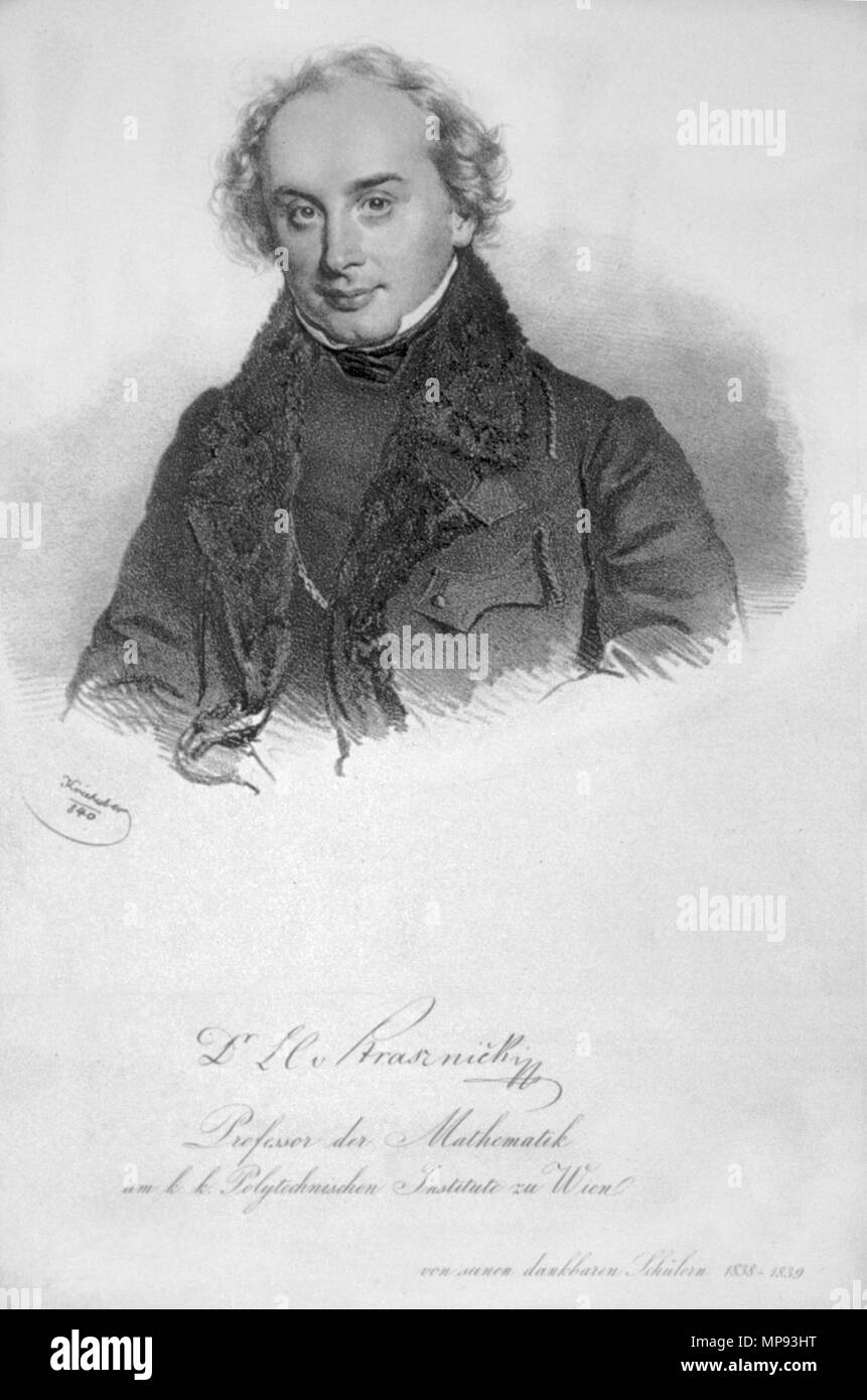 . English: Leopold Karl Schulz von Strasznitzki (1803-1852), Polnisch. österreichischer Mathematiker. Lithographie von Josef Kriehuber, 1840. 1840. Josef Kriehuber (1800-1876) 805 Leopold Karl Schulz von Strasznitzki Litho Stockfoto