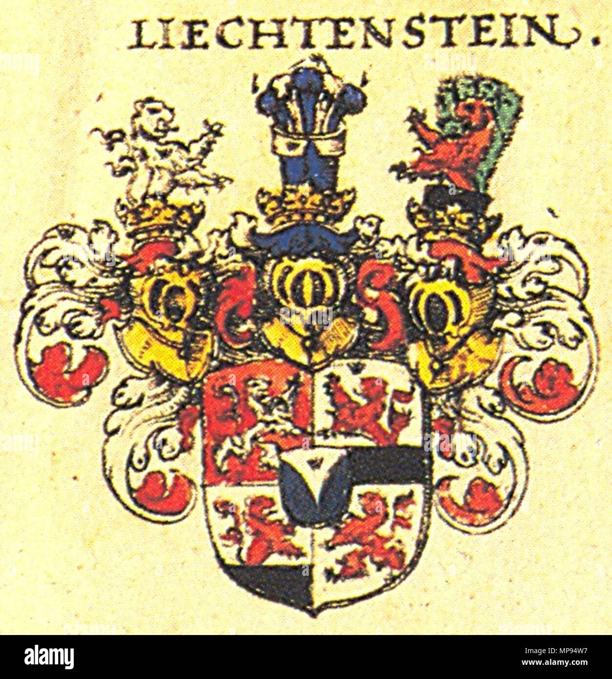 . Englisch: Wappen von Liechtenstein-Kastelkorn. 1605. Johann Siebmacher (1561-) Alternative Namen Johann Ambrosius Siebmacher, Johann Sibmacher, Johann Syber Beschreibung deutscher Maler, Radierer und Kupferstecher Datum der Geburt / Tod ca. 1561 vom 23. März 1611/ 1611 Ort der Geburt / Todes Nürnberg Nürnberg Authority control: Q 74965 VIAF: 56733639 ISNI: 0000 0001 1838 8099 50027224 LCCN: n GND: 119546655 91661 SELIBR: WorldCat 810 Liechtenstein-Kastelkorn CoA Stockfoto