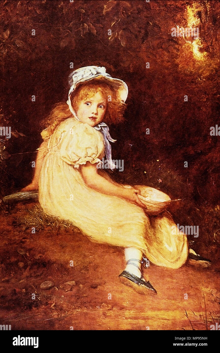 Little Miss Muffet aus dem 19. Jahrhundert. 814 Little Miss Muffet - Sir John Everett Millais Stockfoto