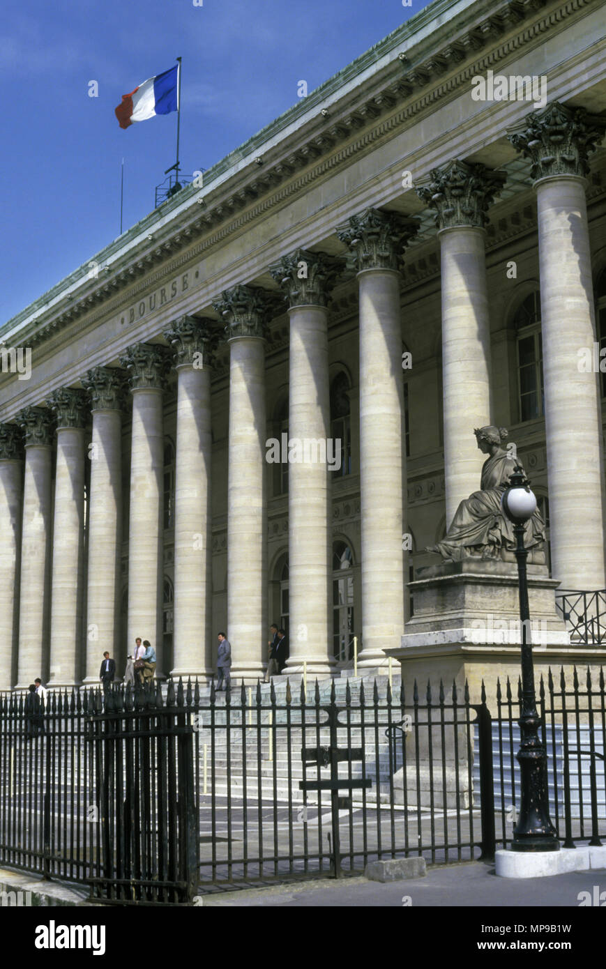 Historische 1988 PALAIS BRONGNIART BOURSE DE PARIS PLACE DE LA BOURSE, PARIS FRANKREICH Stockfoto