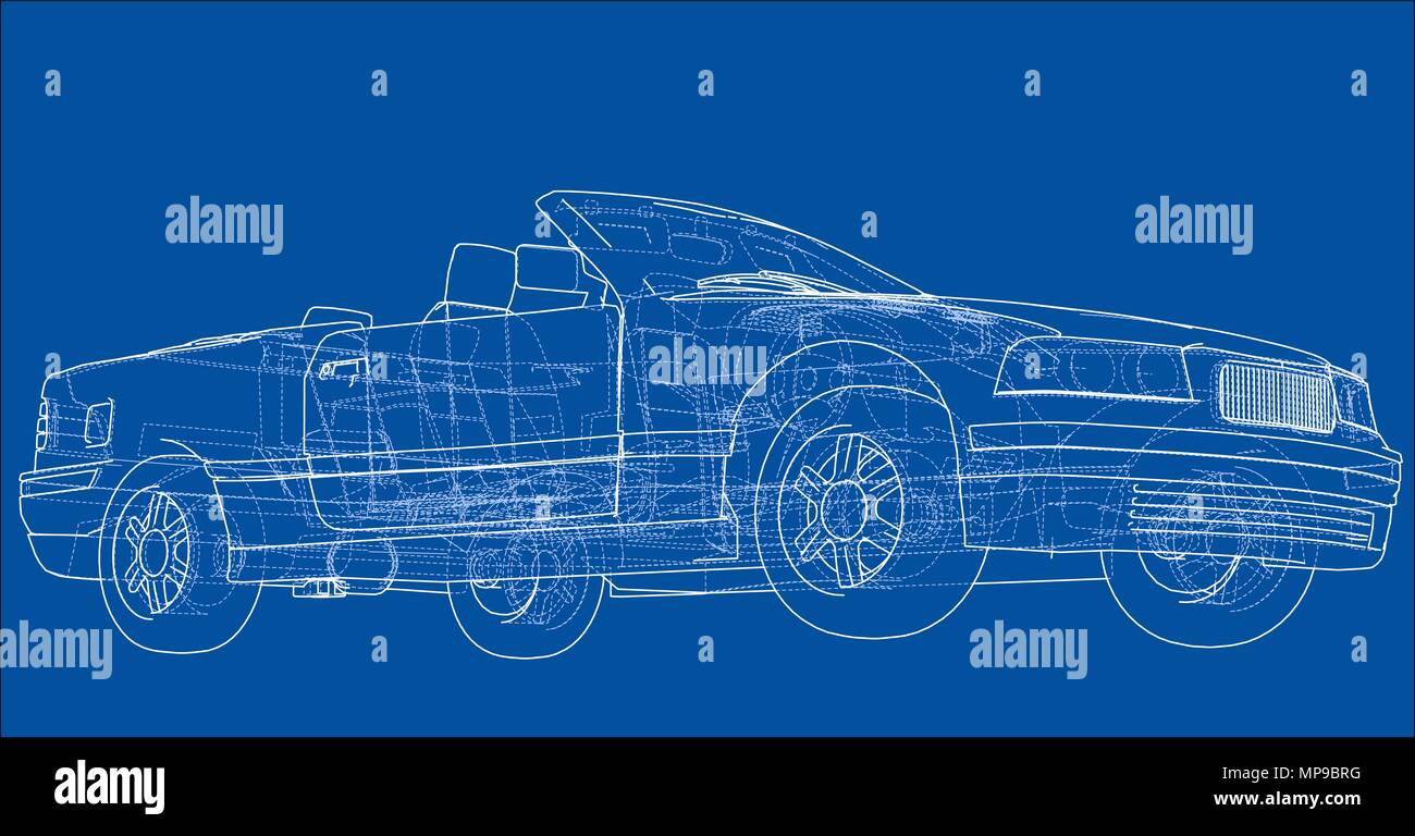 Auto cabrio Konzept. Vektor Stock Vektor
