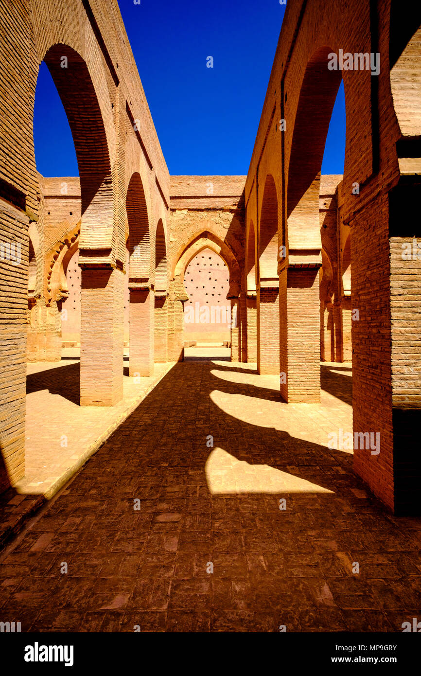 Innerhalb der Tinmel Moschee. Die tinmel Moschee ist eine Moschee im Hohen Atlas Mountains. Stockfoto