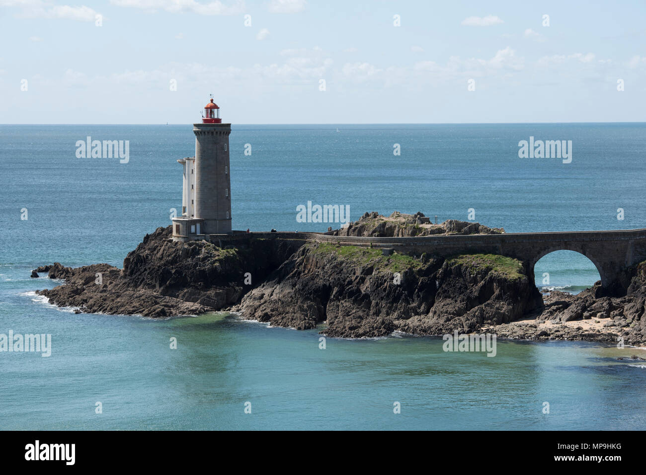 Phare du Diable ist ein Leuchtturm in der Nähe der Stadt Brest, Bretagne, Frankreich. Stockfoto