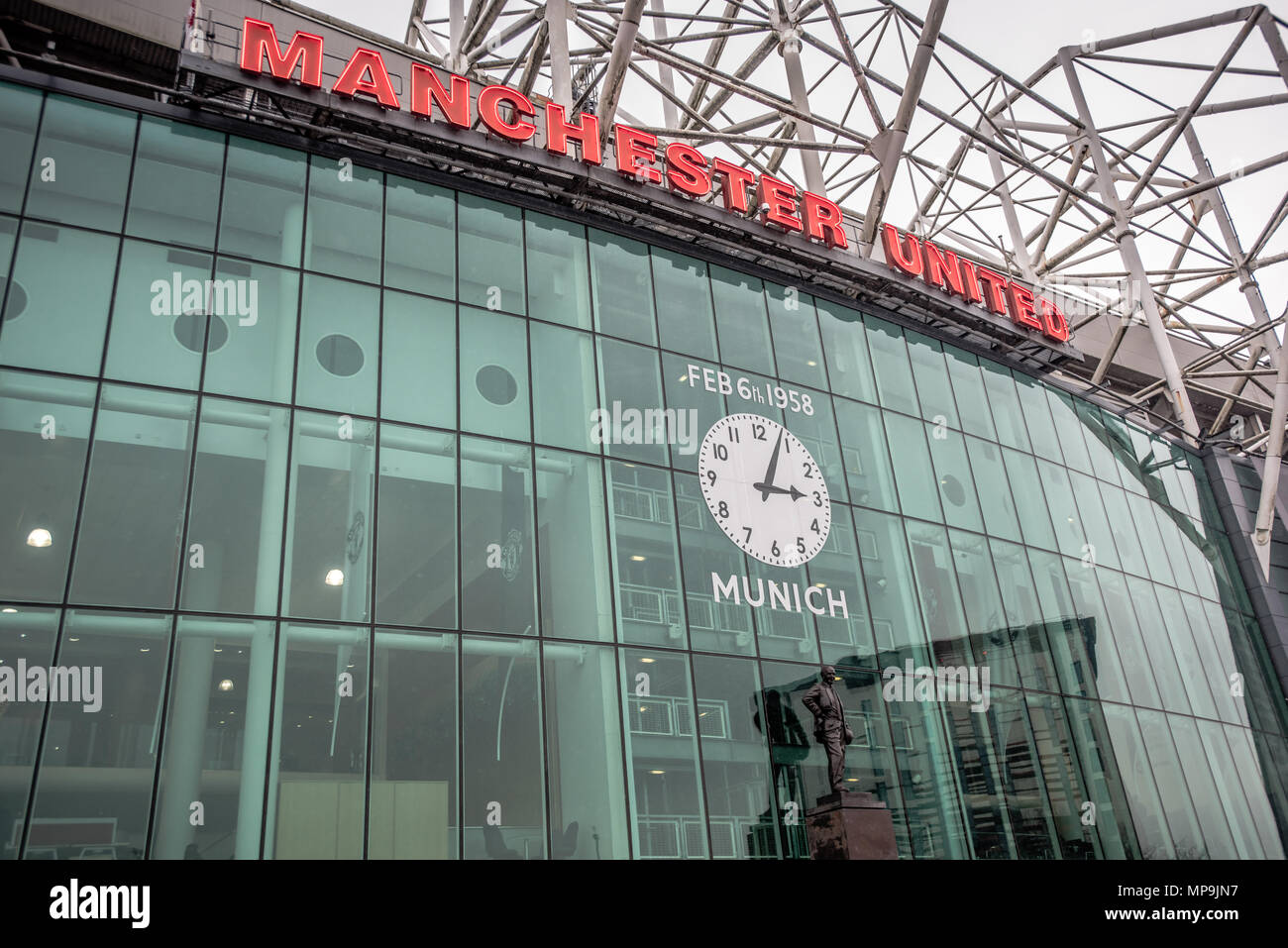 Old Trafford. Manchester United. Munich Air Disaster Memorial. Stockfoto