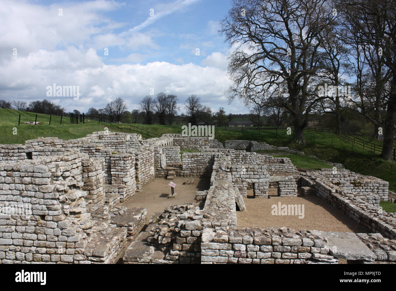 Das römische Badehaus der North Tyne Fluss an Chesters Fort von Hadrian's Wall Stockfoto