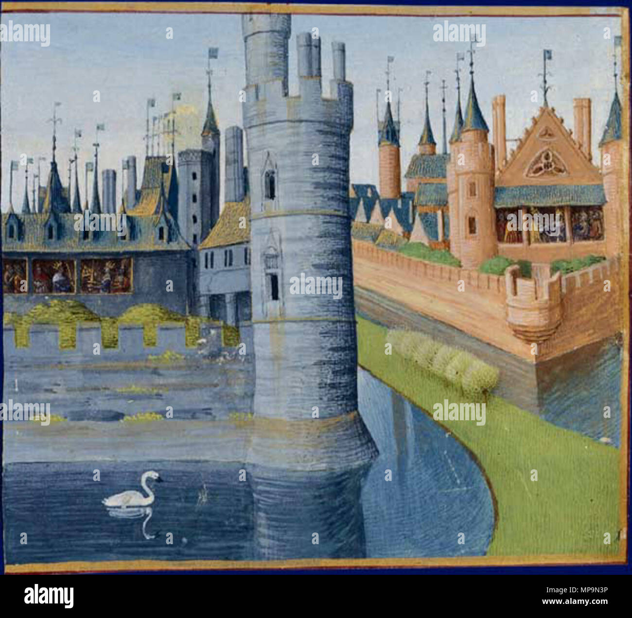 6465, fol. 151 v. (Livre de Louis II le Bègue) 6465, fol. 151 v. (Livre de Louis II le Bègue) 823 Louis II le Bègue recevant les Regalia Stockfoto