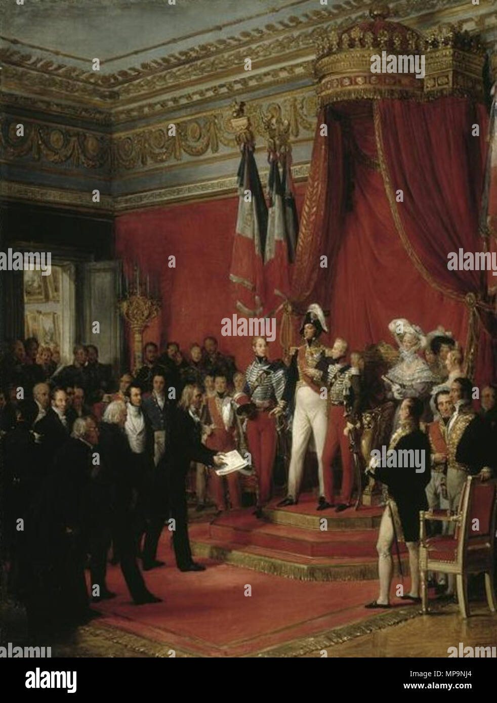 Le roi Louis-Philippe verweigern, la Couronne Offerte par le Triomphe belge au Duc de Nemours, le 17 février 1831. 1836. 825 Louis-Philippe verweigern, la Couronne de Belgique Stockfoto