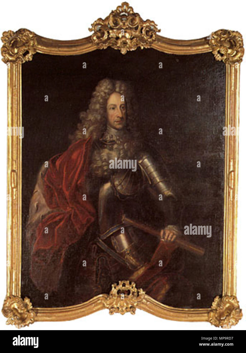 . Englisch: Ludwig Wilhelm, Markgraf von Baden-Baden (1655 - 1707), margarve von Baden, Feldmarschall des Heiligen Römischen Reiches, siegreiche Kämpfer gegen das Osmanische Reich English: Ludwig Wilhelm (Baden-Baden) (1655-1707), Markgraf von Baden (in Württemberg), Generalfeldmarschall des Kaiserlichen Armee HRR in den Türkenkriegen Magyar: w: hu: Lajos Vilmos badeni őrgróf (1655-1707), császári - királyi tábornagy, sikeres törökverő hadvezér. Badeni Lajos név Alatt ist ismert. Kopieren der repräsentativen Portrait von um 1695. 833 Ludwig Wilhelm Baden Markgraf 1655 1707 Staat Stockfoto