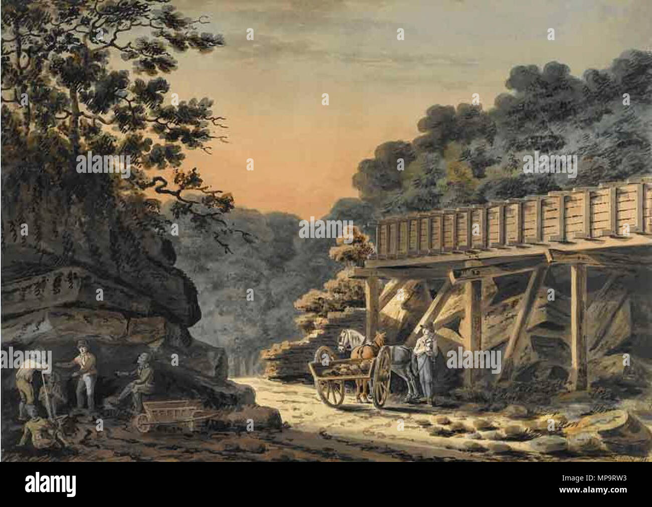 Die Beendigung einer Mill Race auf dem Occoquan, Virginia 1823. 834 Lukas Robins - Kündigung einer Mühle Rennen auf dem Occoquan, Virginia, 1823 Stockfoto
