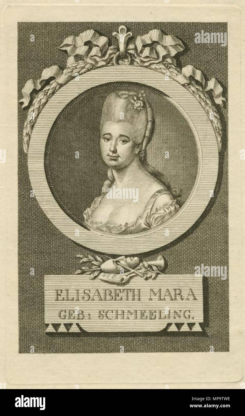 . Portrait von Gertrud Elisabeth Mara (1749-1833), die deutsche Sopranistin. 18. 839 Madame Mara Stockfoto