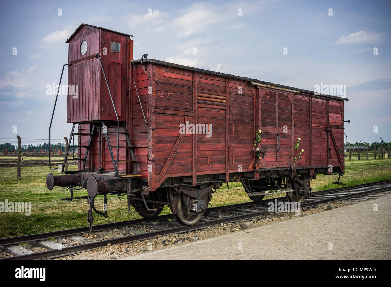 Auschwitz Zug Auto Stockfoto