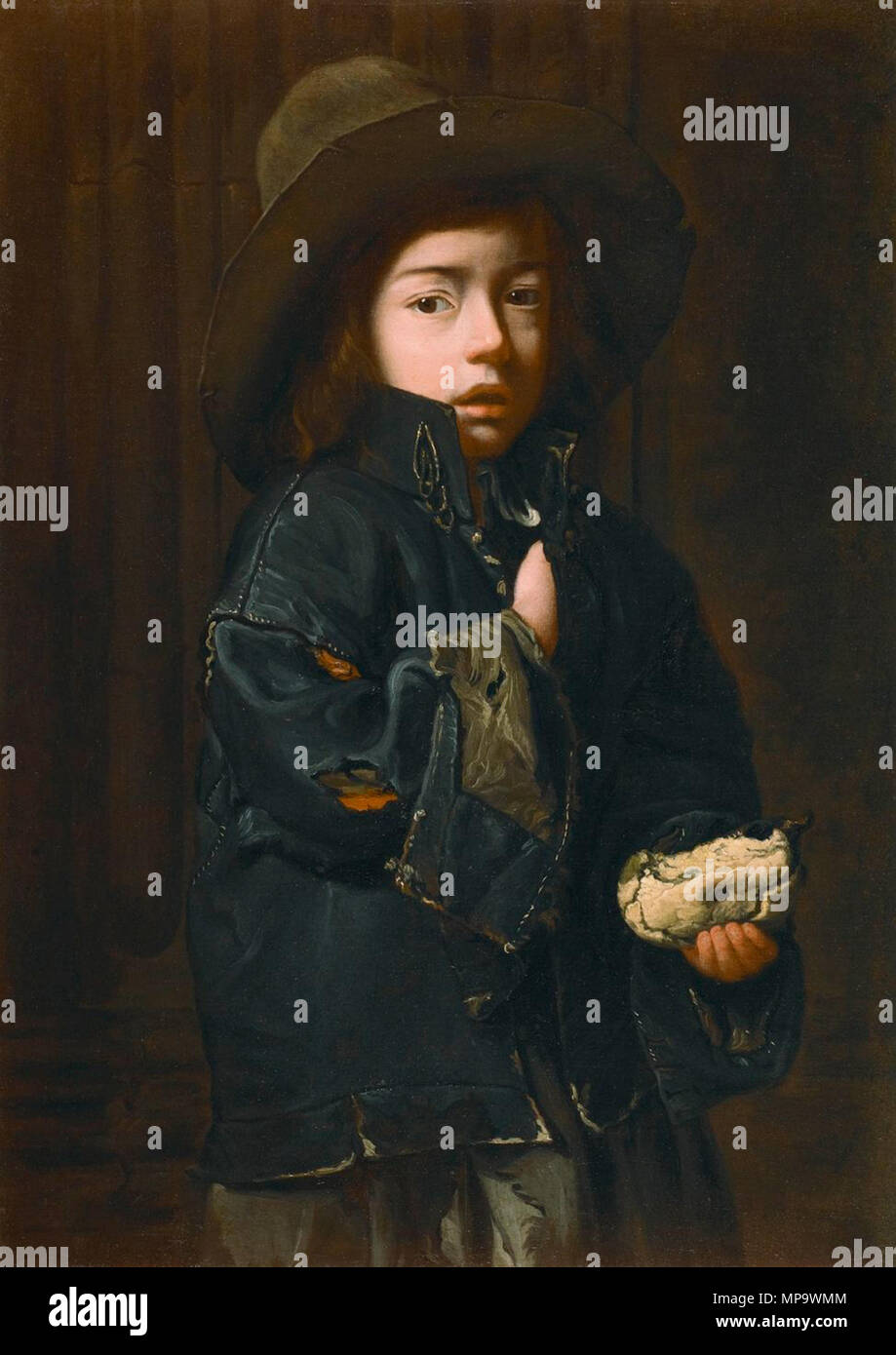 Kleine Bettler aus dem 17. Jahrhundert. 842 Maestro della tela Jeans (piccolo mendicante) Stockfoto
