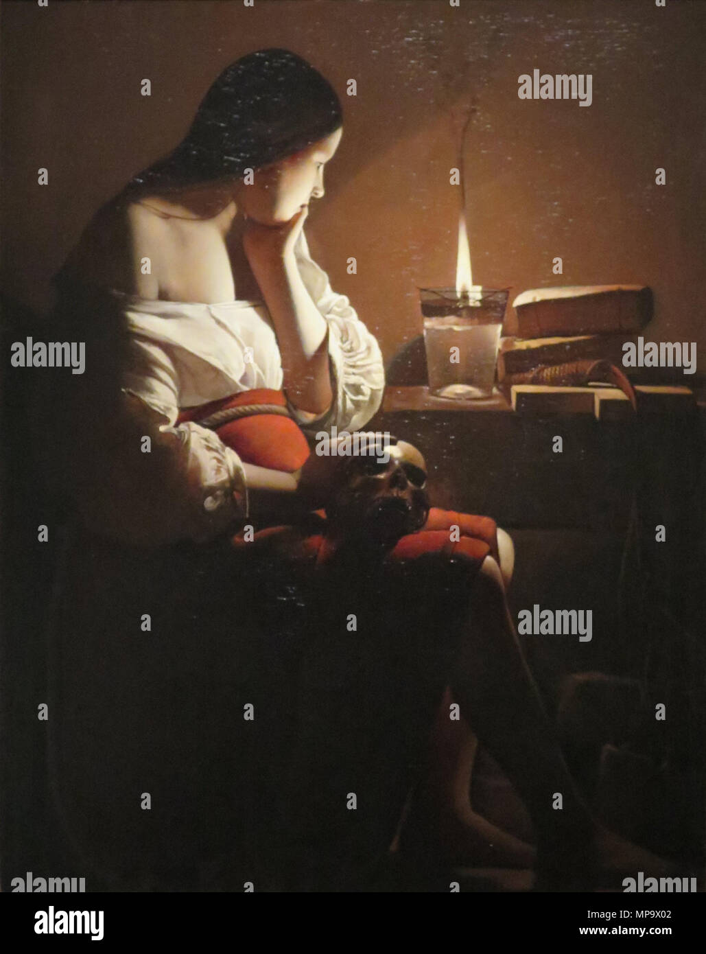 Englisch: Magdalena mit den rauchenden Flamme circa 1640. 843 Magdalena mit den rauchenden Flamme c 1640 Georges de La Tour Stockfoto