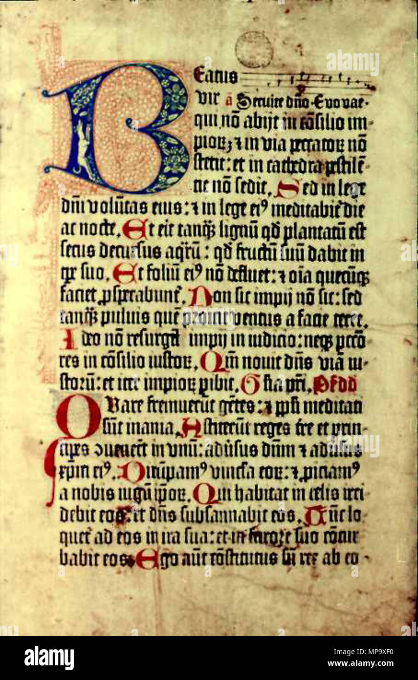 . Englisch: Mainzer Psalter. 1459. Englisch: Gedruckt von Fust und Schoeffer 845 Mainzer Psalter (Fust und Schoeffer) Stockfoto
