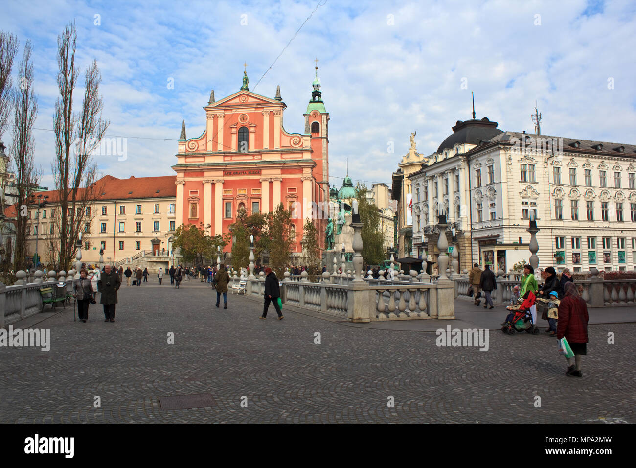 Tromostovje in Ljubljana, Slowenien Stockfoto