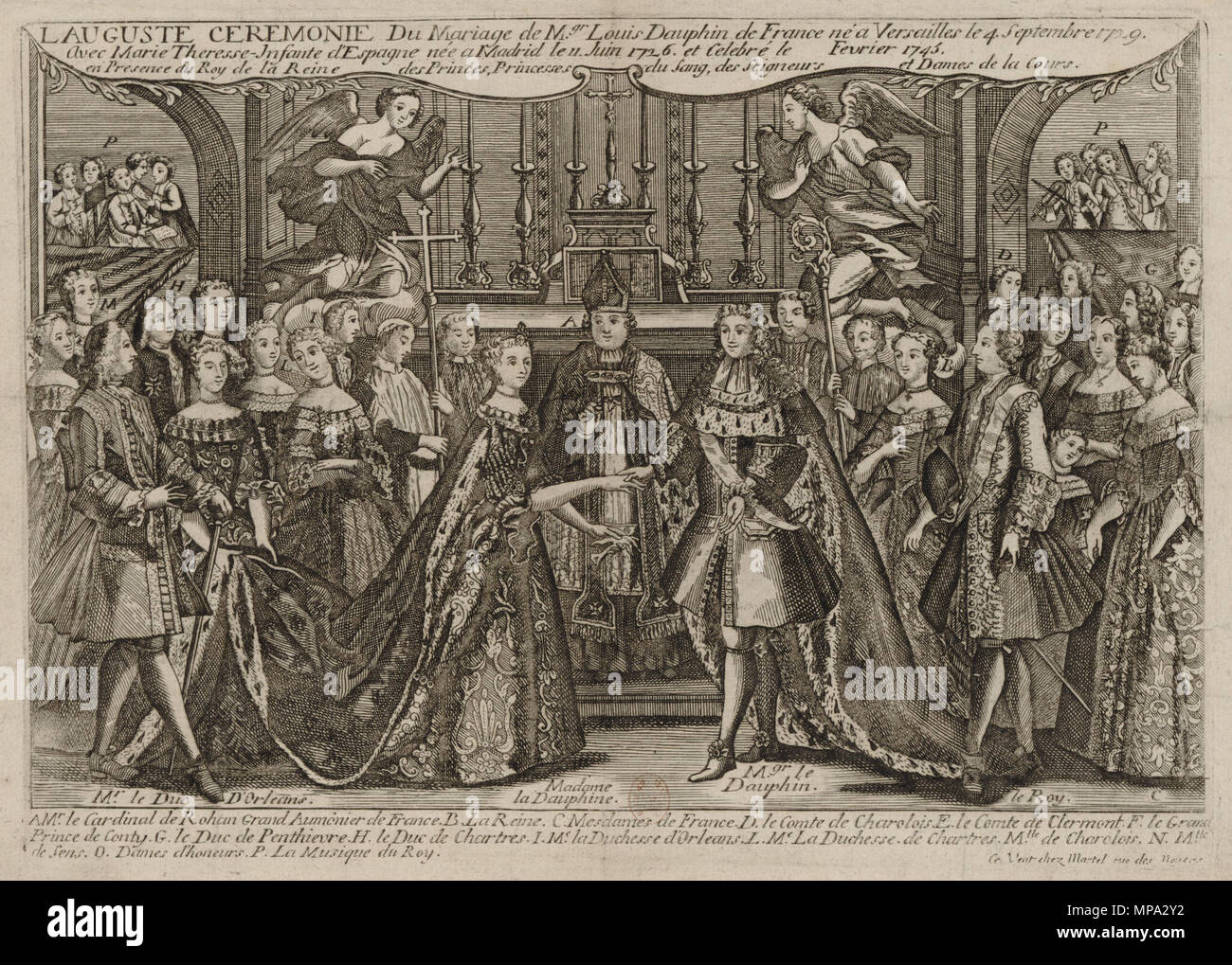 864 Ehe von Ludwig, Dauphin von Frankreich zu Marie Thérèse Raphaëlle, Infantin von Spanien 1745 in Versailles Stockfoto