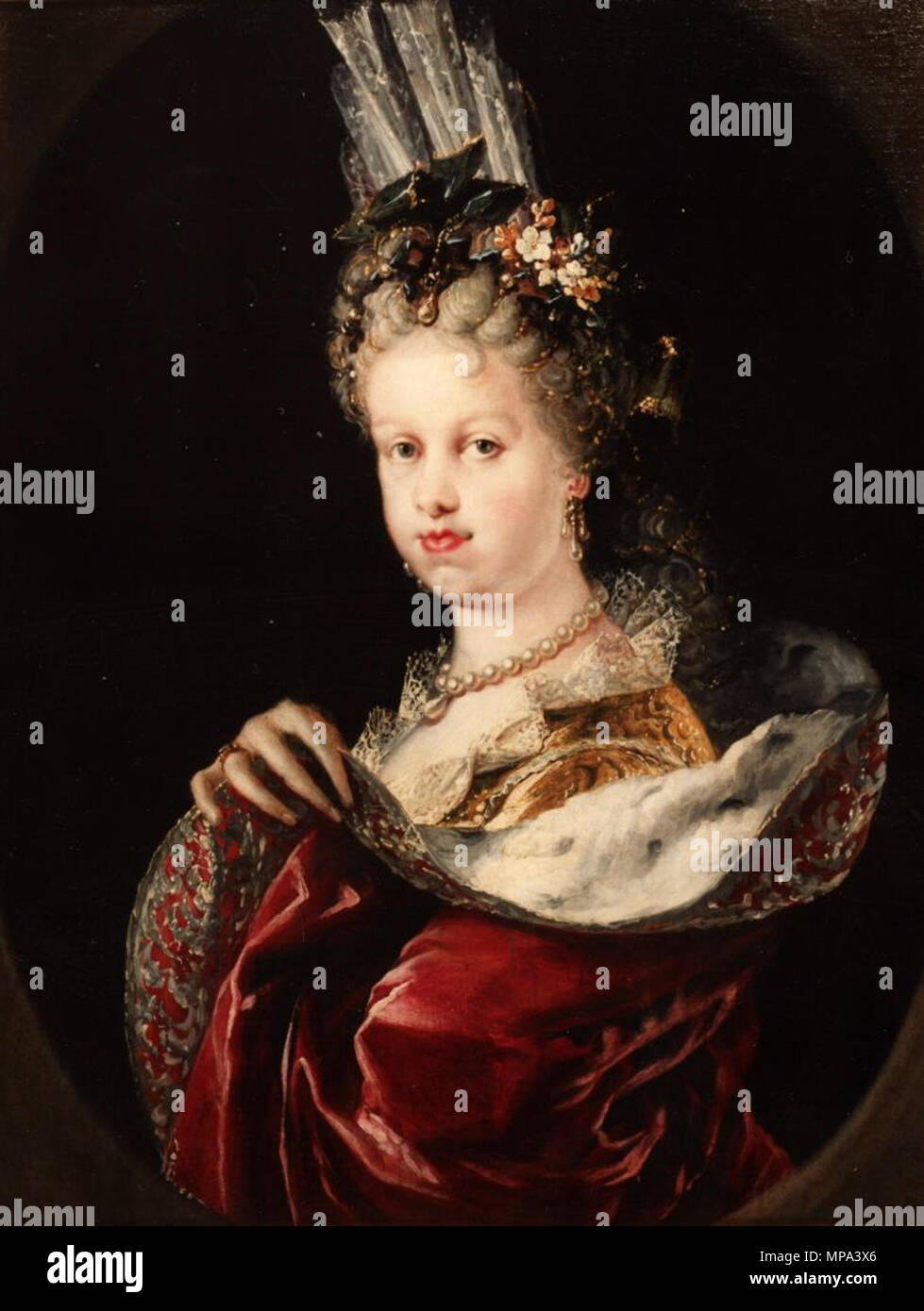 868 María Luisa Gabriela de Saboya. Miguel Jacinto Meléndez. C. in 1712-14. 1712-14. Óleo sobre lienzo. 81 x 62 cm. Museo Lázaro Galdiano. Madrid Stockfoto